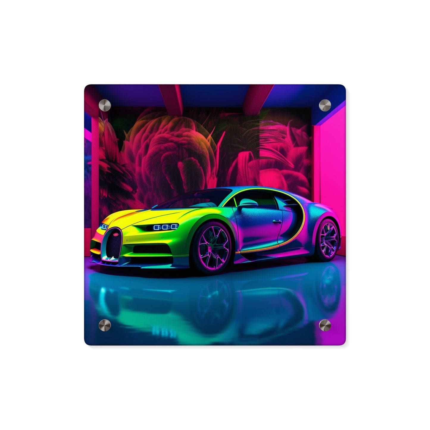 Acrylic Wall Art Panels Florescent Bugatti Flair 1