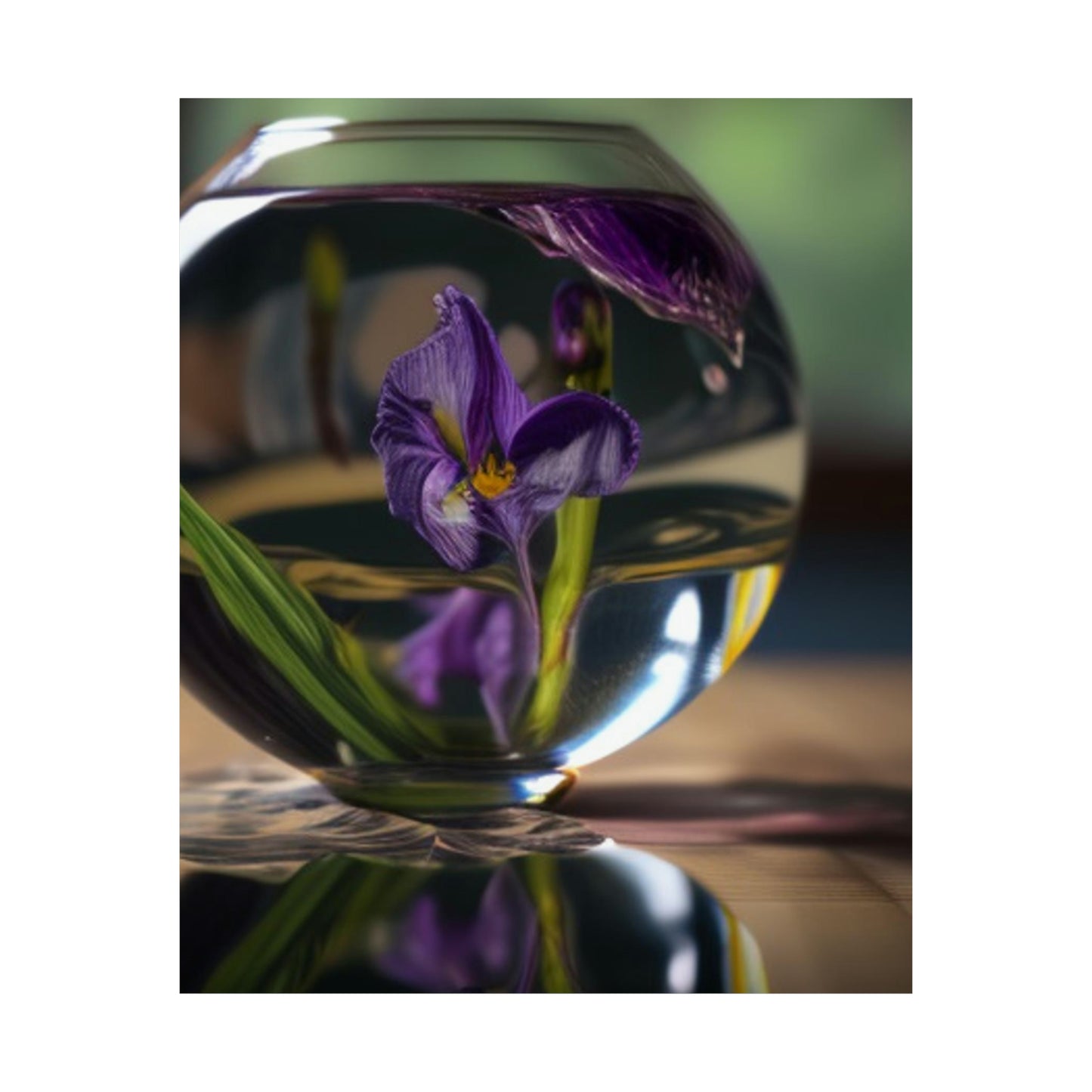 Premium Matte Vertical Posters Purple Iris in a vase 1