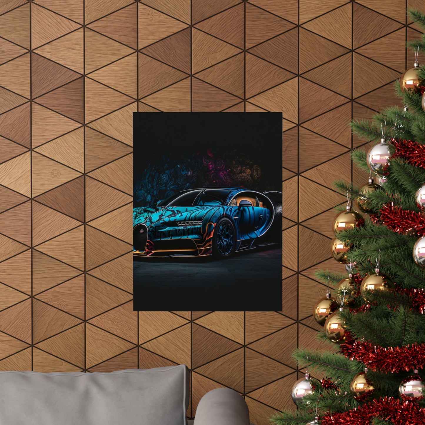 Premium Matte Vertical Posters Bugatti Blue 3