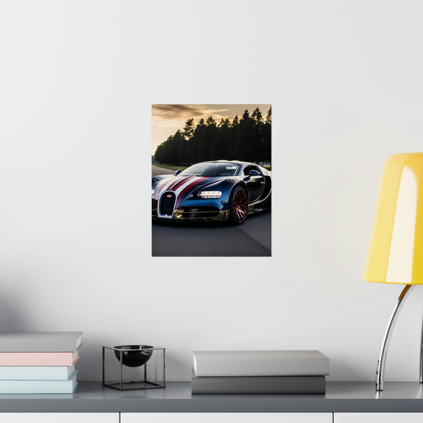 Premium Matte Vertical Posters Bugatti Flag American 1