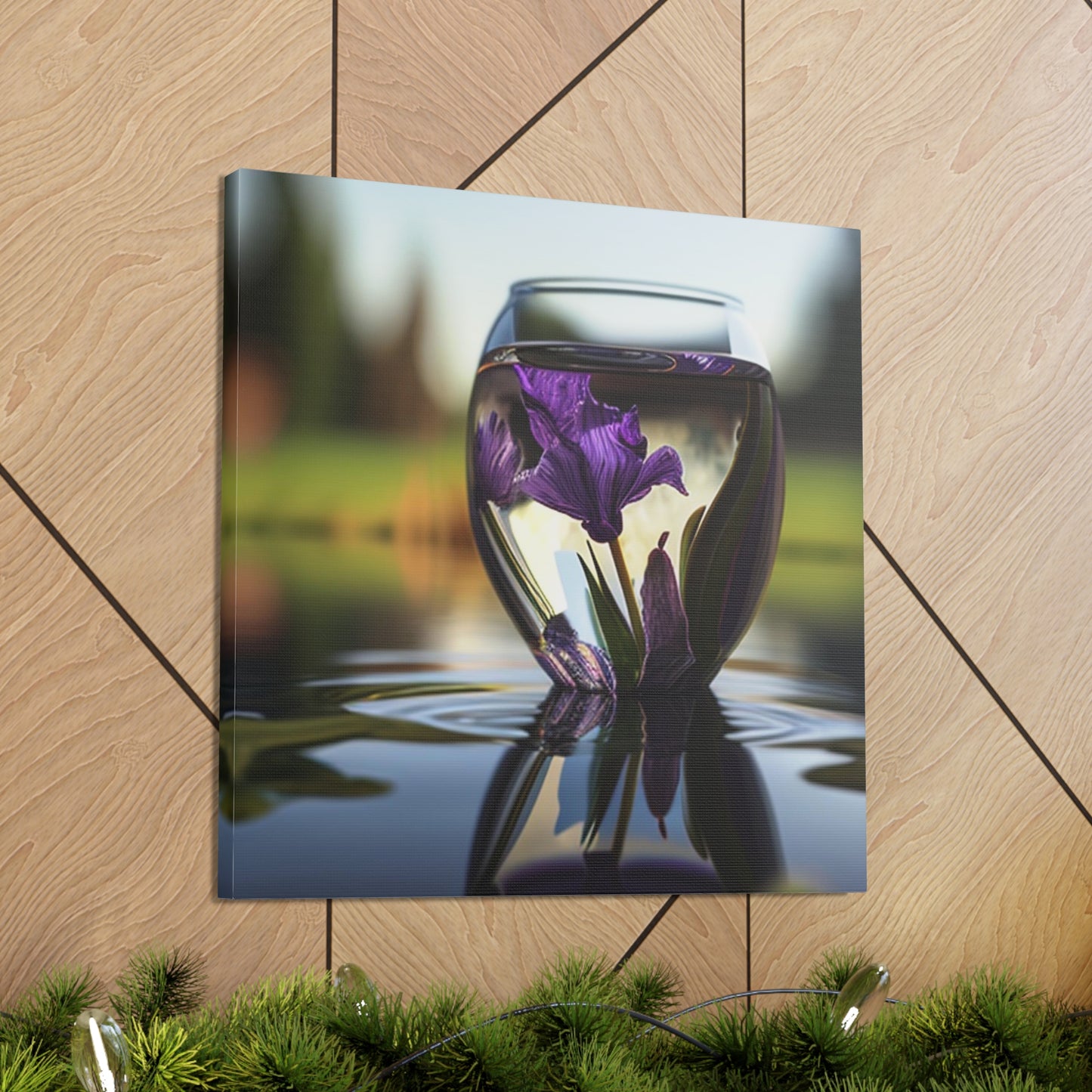 Canvas Gallery Wraps Purple Iris in a vase 3