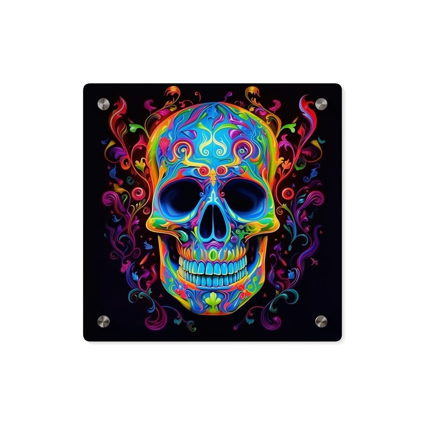 Acrylic Wall Art Panels Macro Skull Color 4