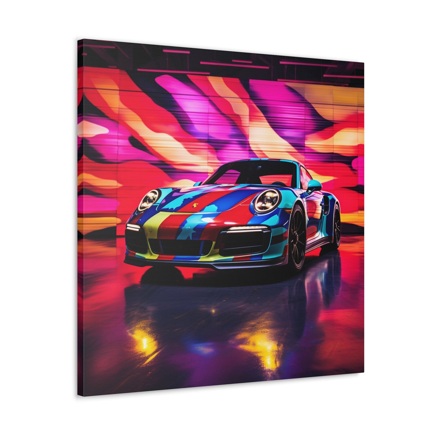 Canvas Gallery Wraps Macro American Flag Porsche 1