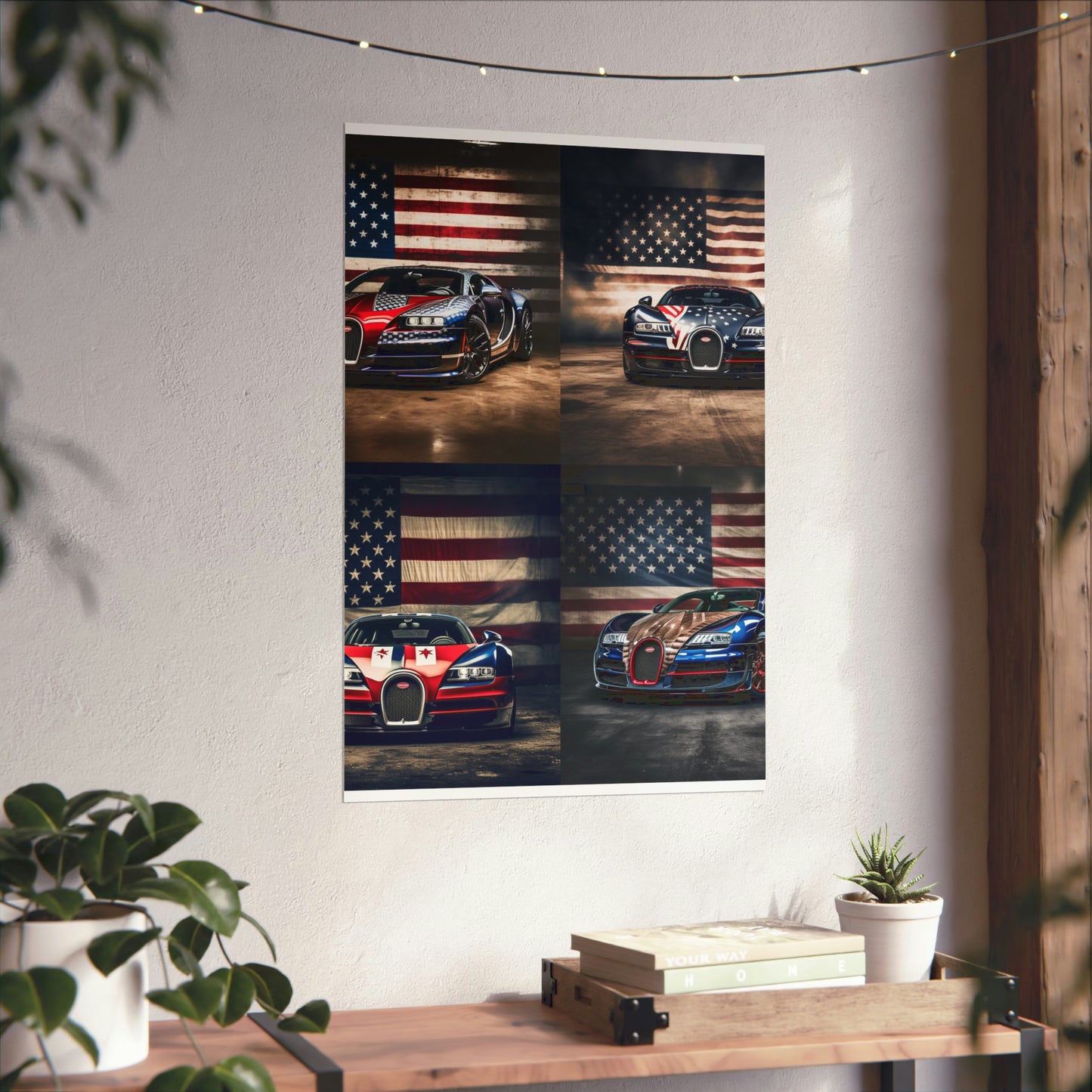 Premium Matte Vertical Posters Bugatti American Flag 5