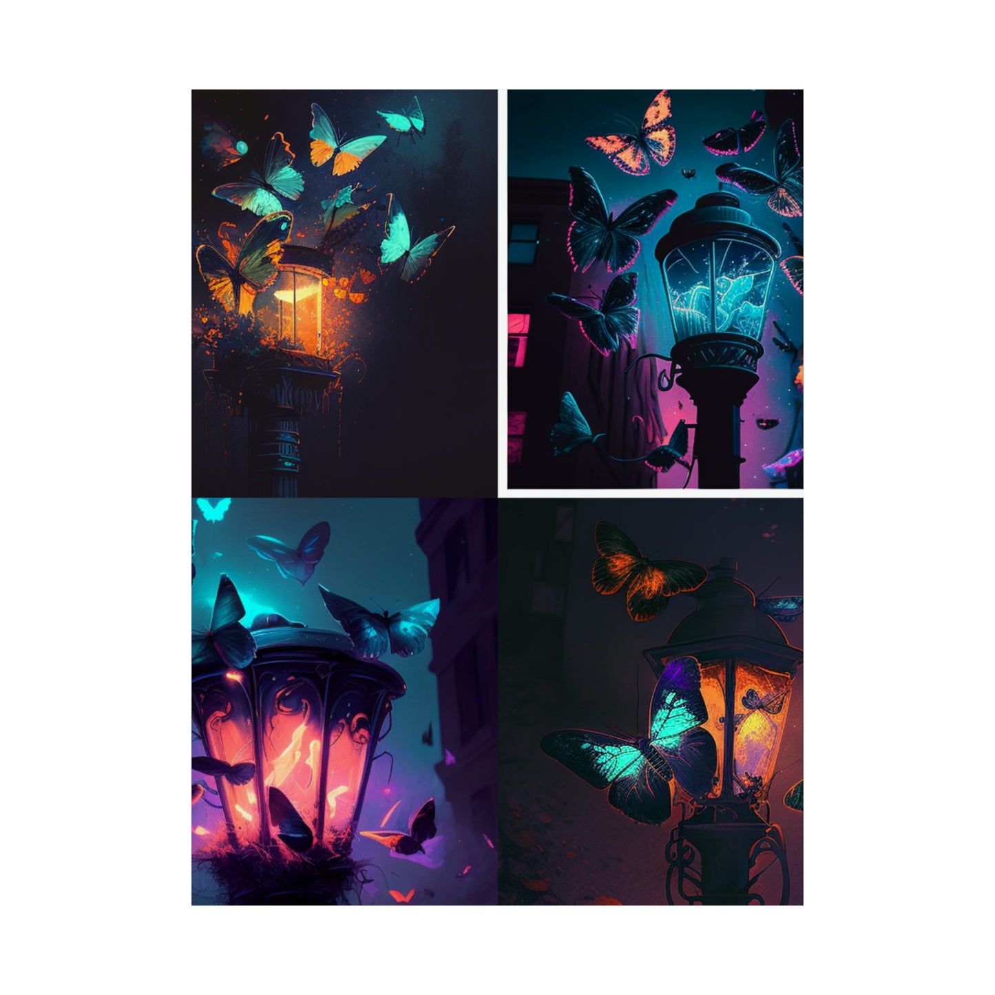 Premium Matte Vertical Posters Street Light Butterfly 5