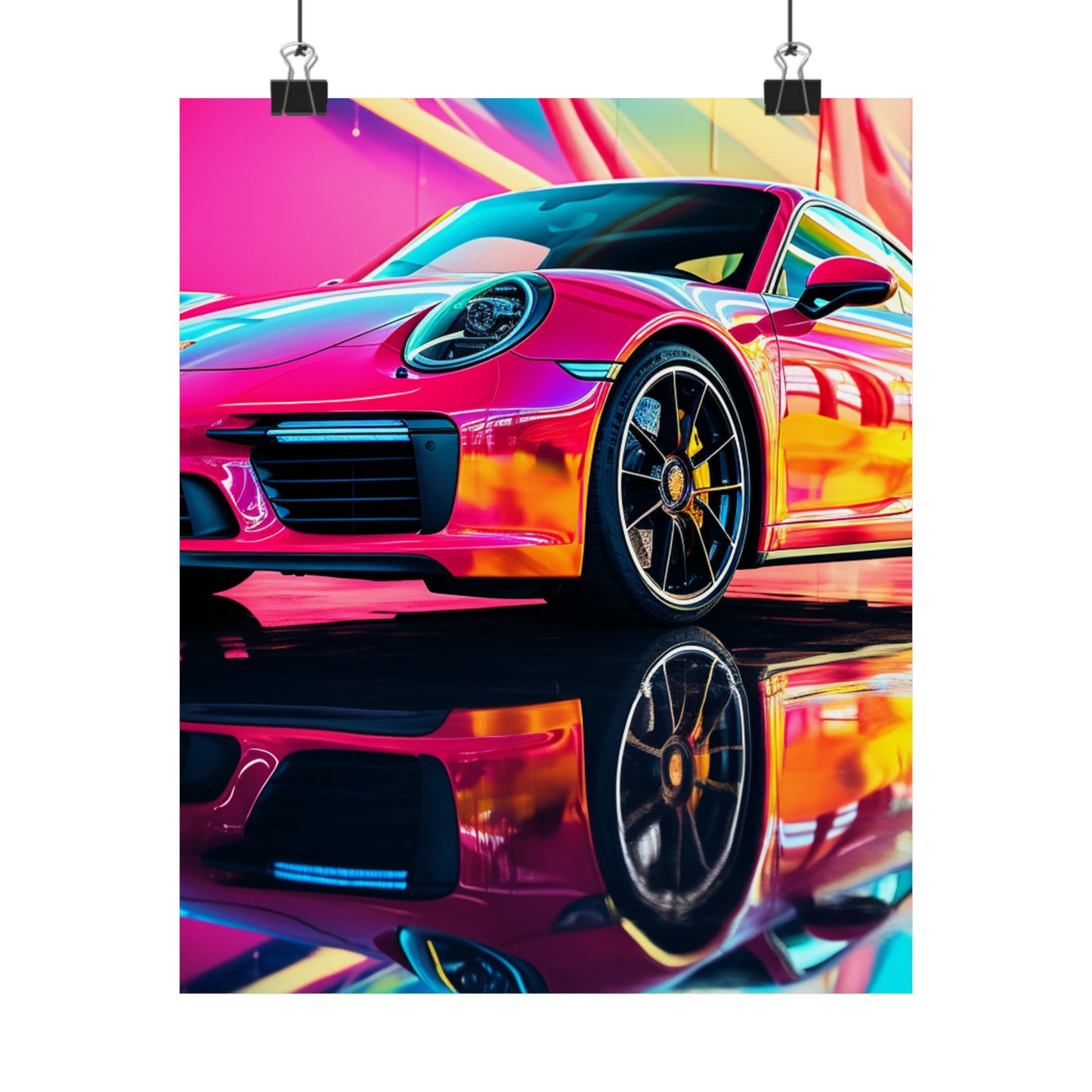 Premium Matte Vertical Posters Macro Porsche 4