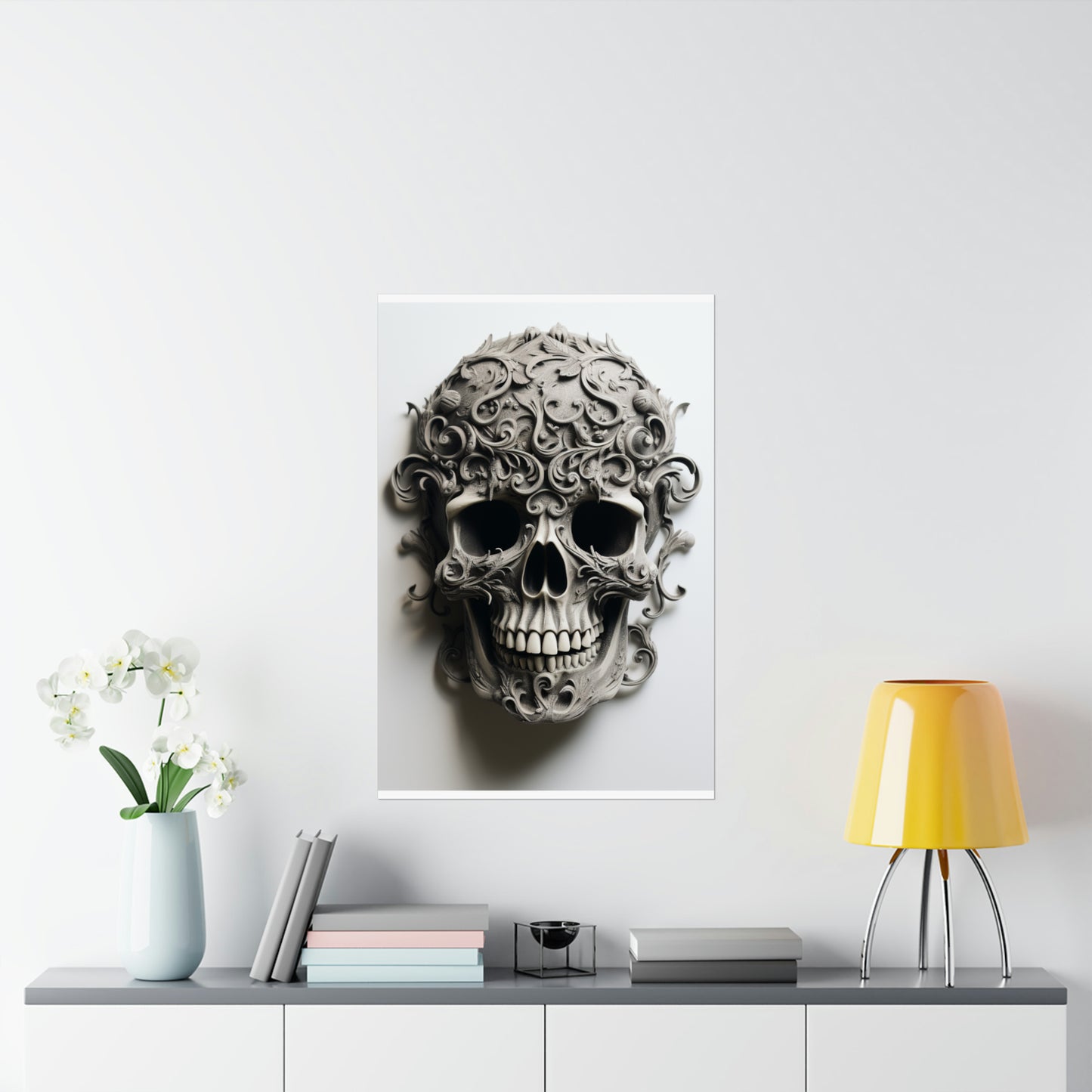 Premium Matte Vertical Posters Skull Treble Clef 2