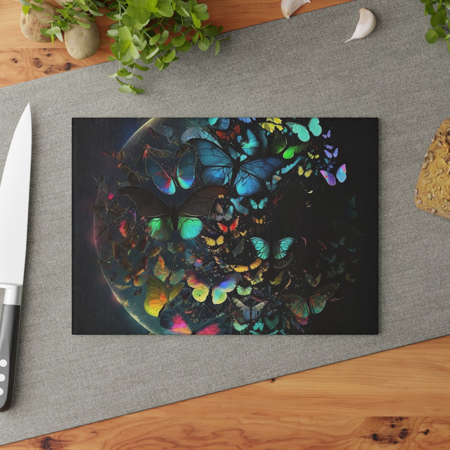 Glass Cutting Board Moon Butterfly 4