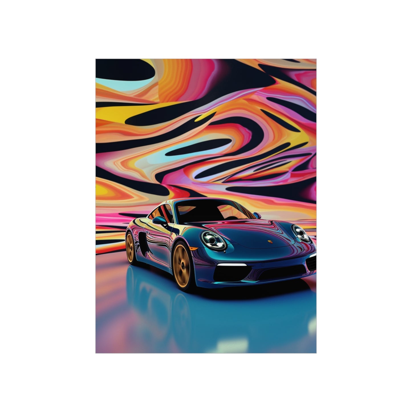 Premium Matte Vertical Posters Porsche Water Fusion 2