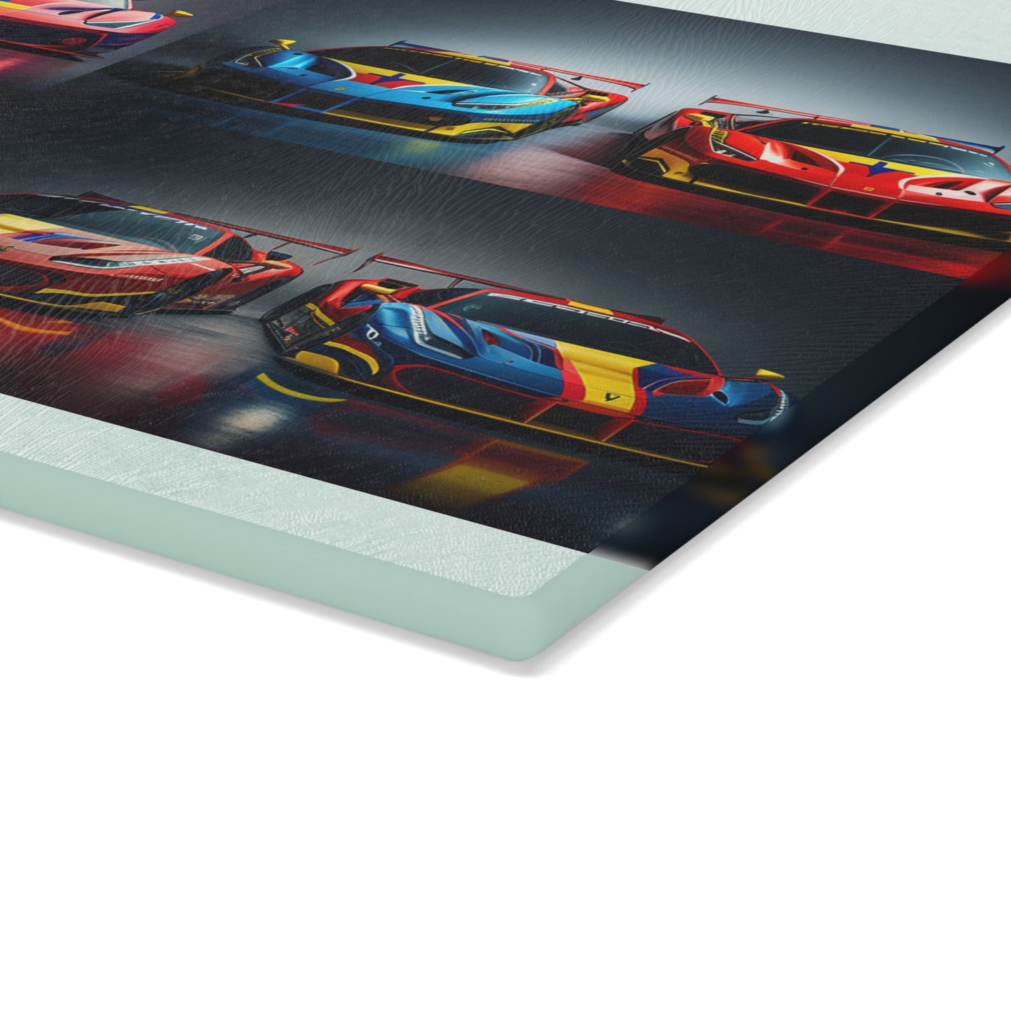 Glass Cutting Board Ferrari Red Blue 5