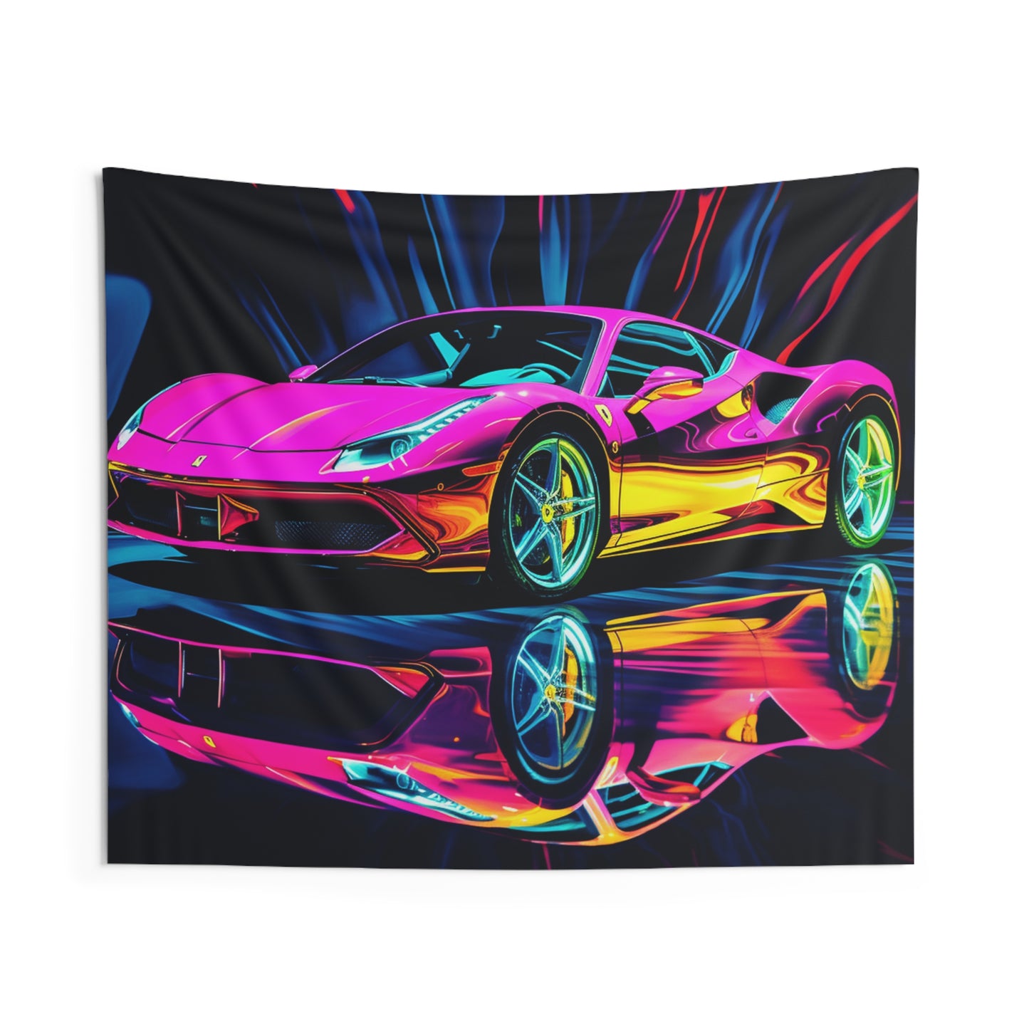 Indoor Wall Tapestries Pink Macro Ferrari 3