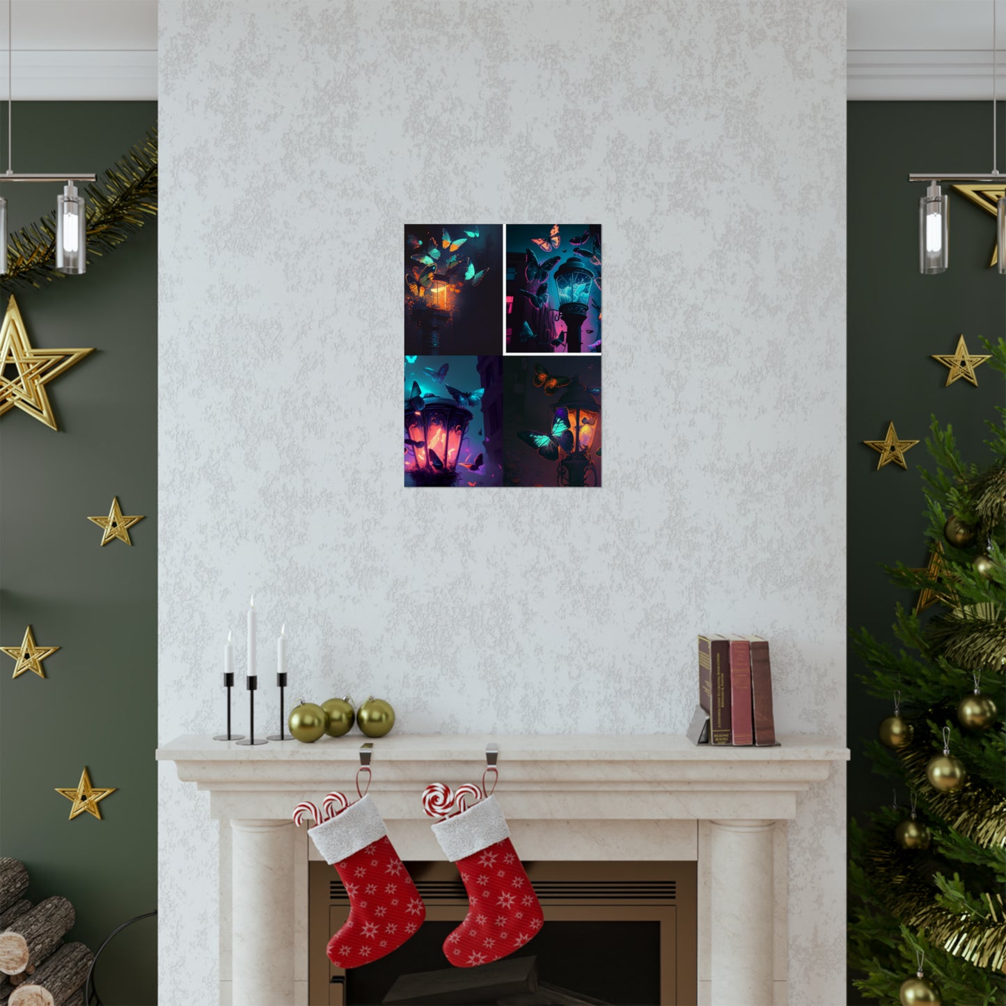 Premium Matte Vertical Posters Street Light Butterfly 5