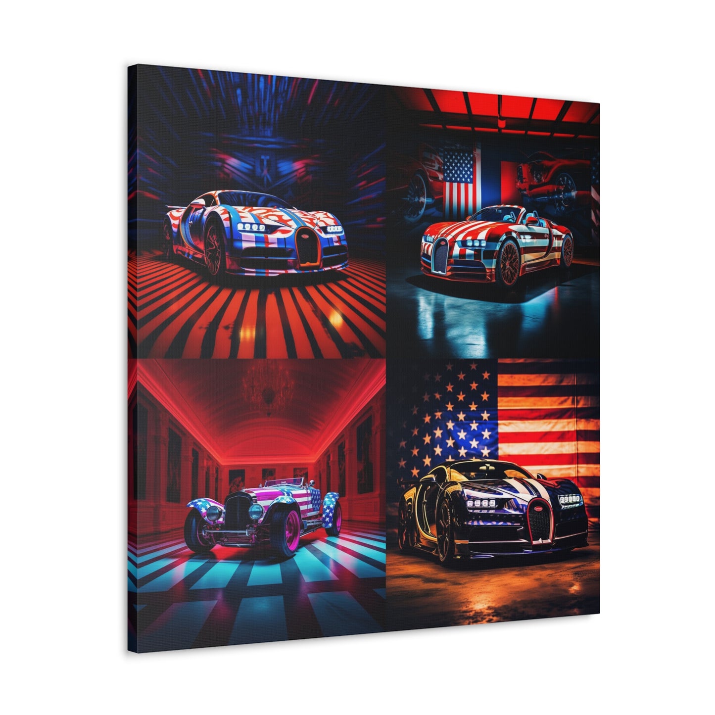 Canvas Gallery Wraps Macro Bugatti American Flag 5