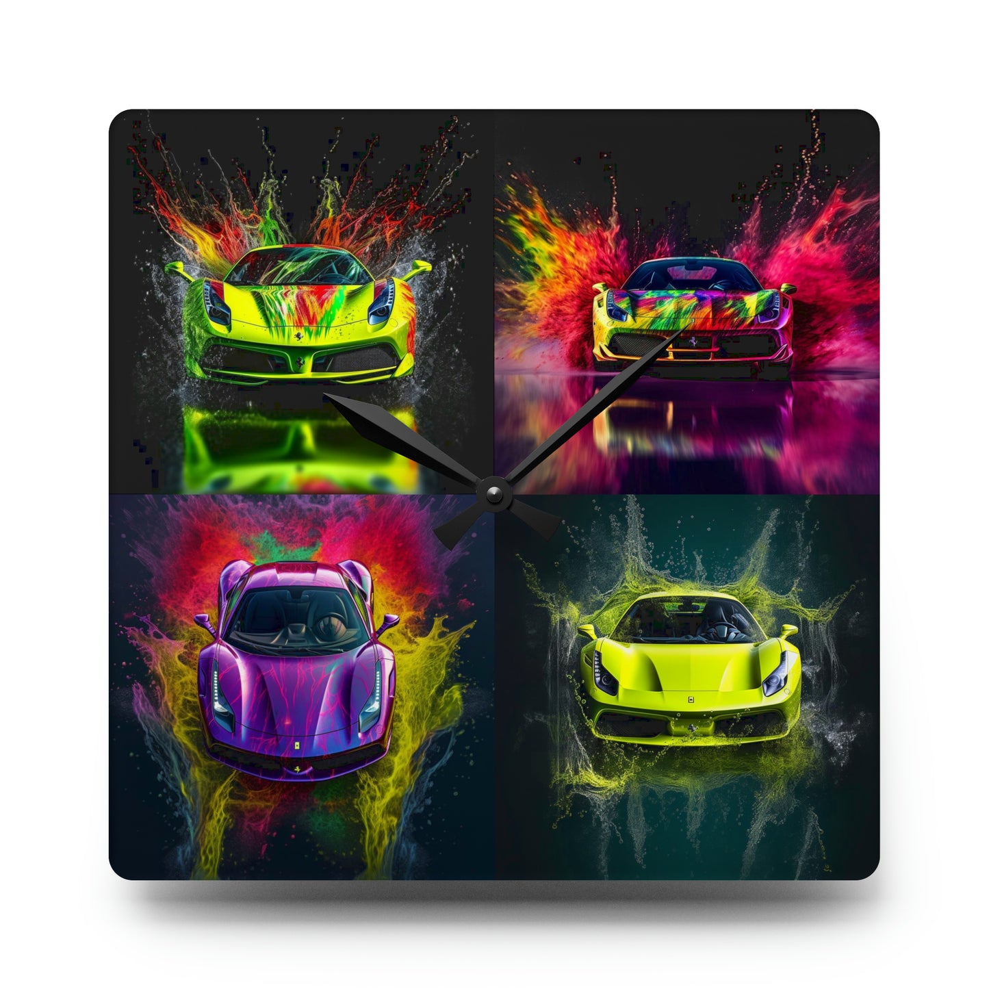 Acrylic Wall Clock Farrari Water 5