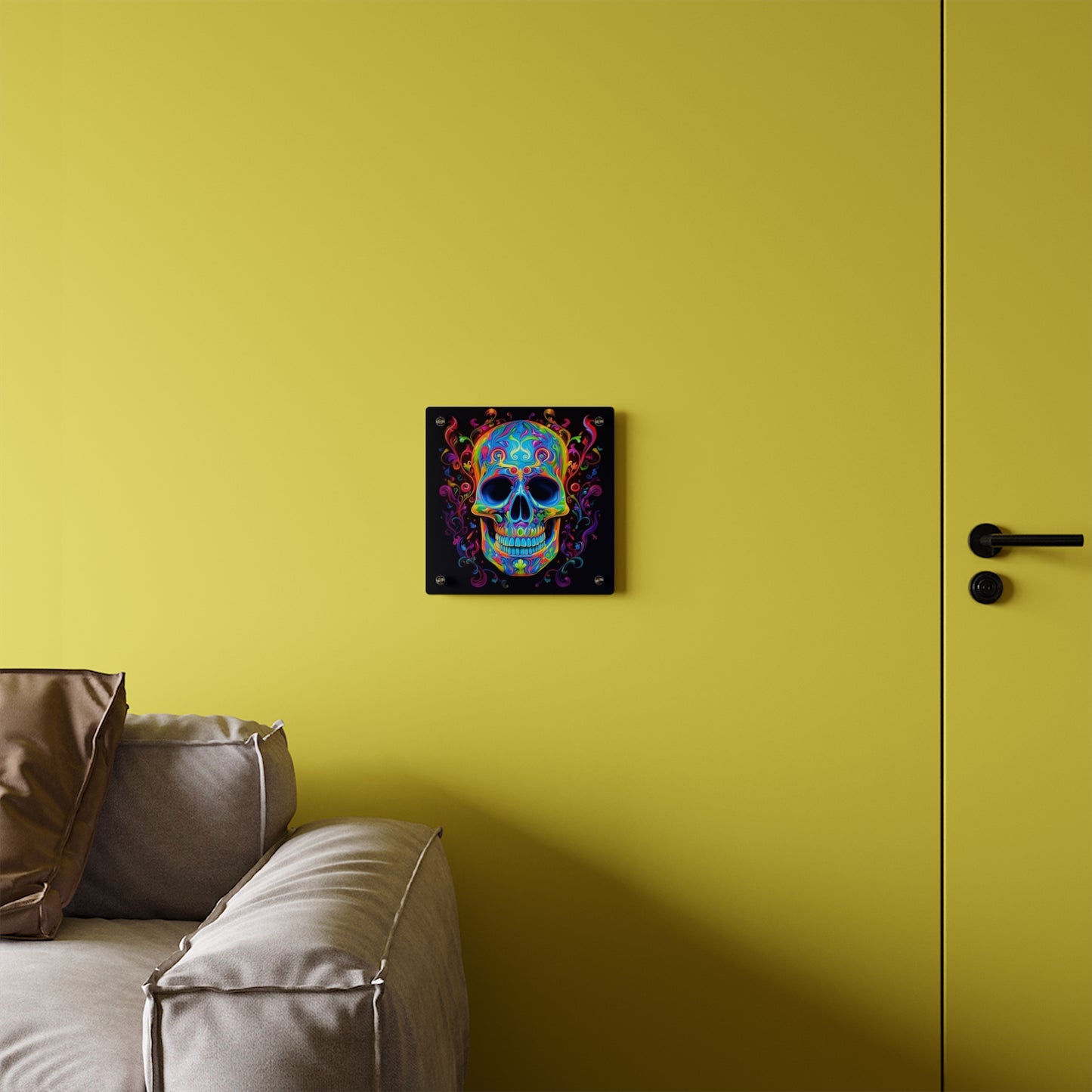 Acrylic Wall Art Panels Macro Skull Color 4