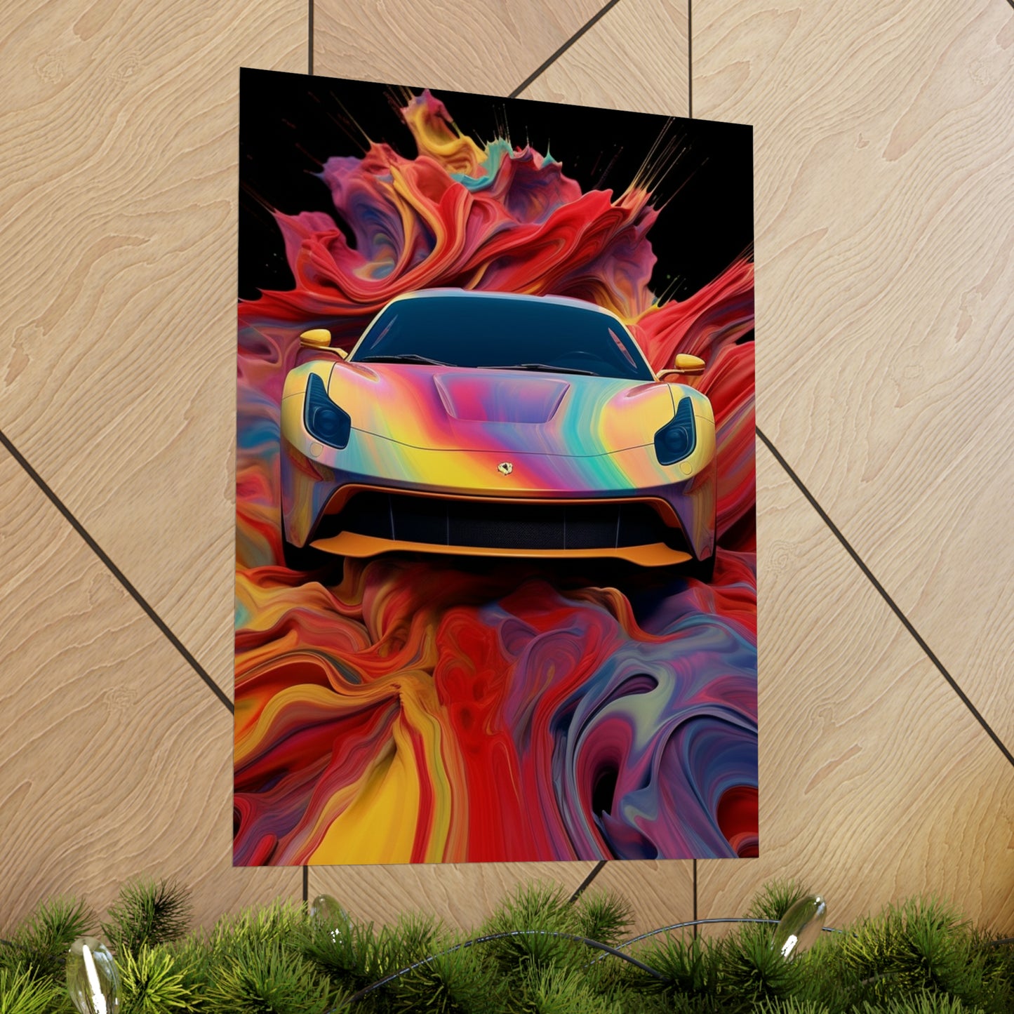 Premium Matte Vertical Posters Ferrari Water Fusion 1