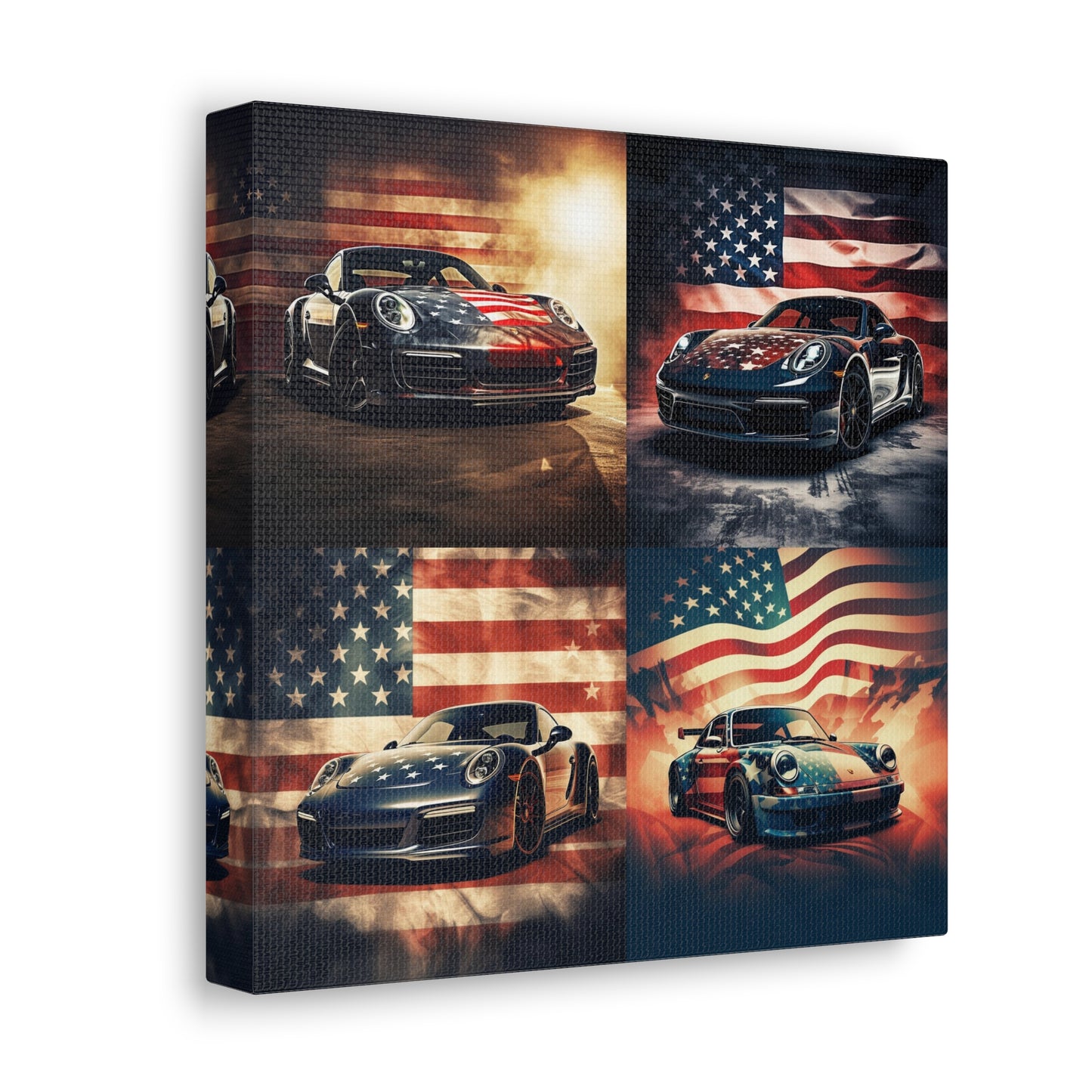 Canvas Gallery Wraps Abstract American Flag Background Porsche 5