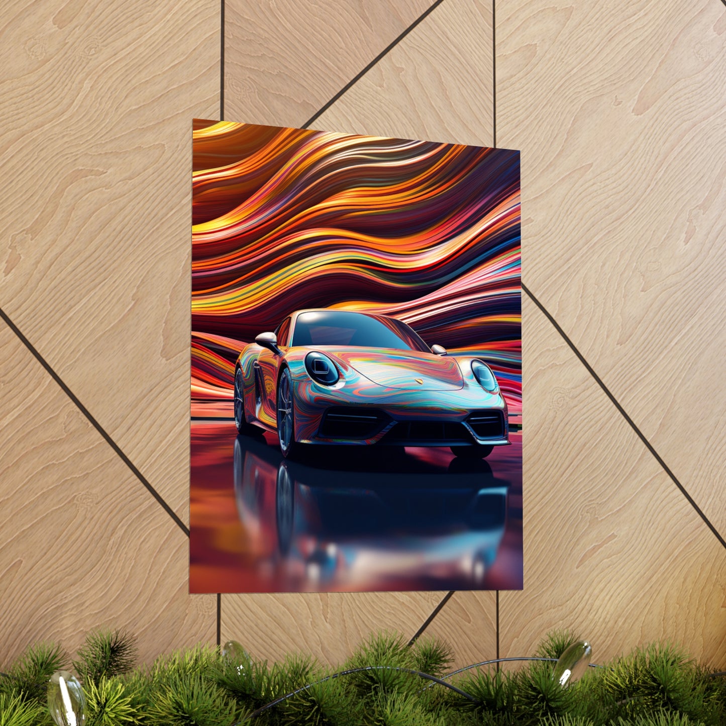 Premium Matte Vertical Posters Porsche Water Fusion 1