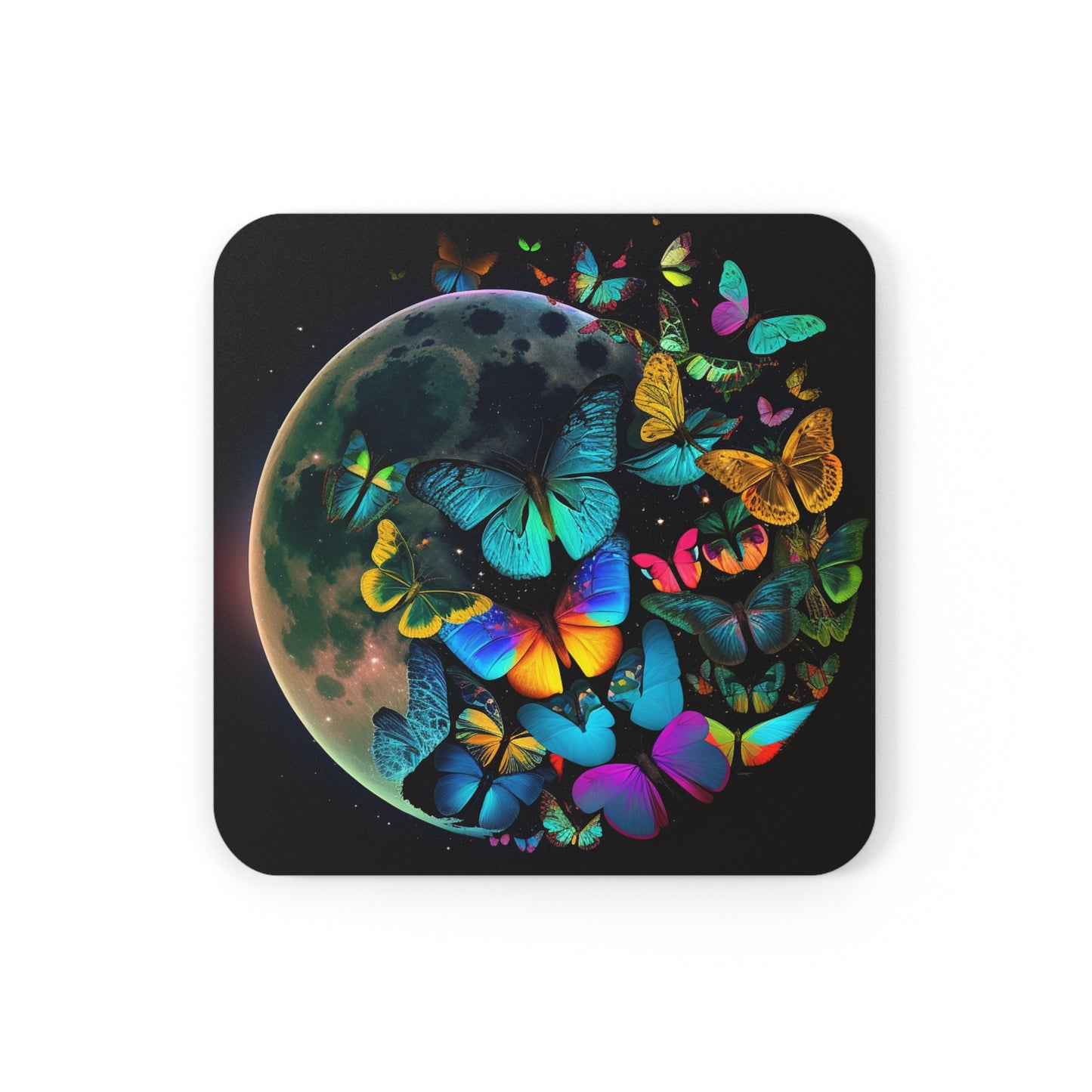 Corkwood Coaster Set Moon Butterfly 2