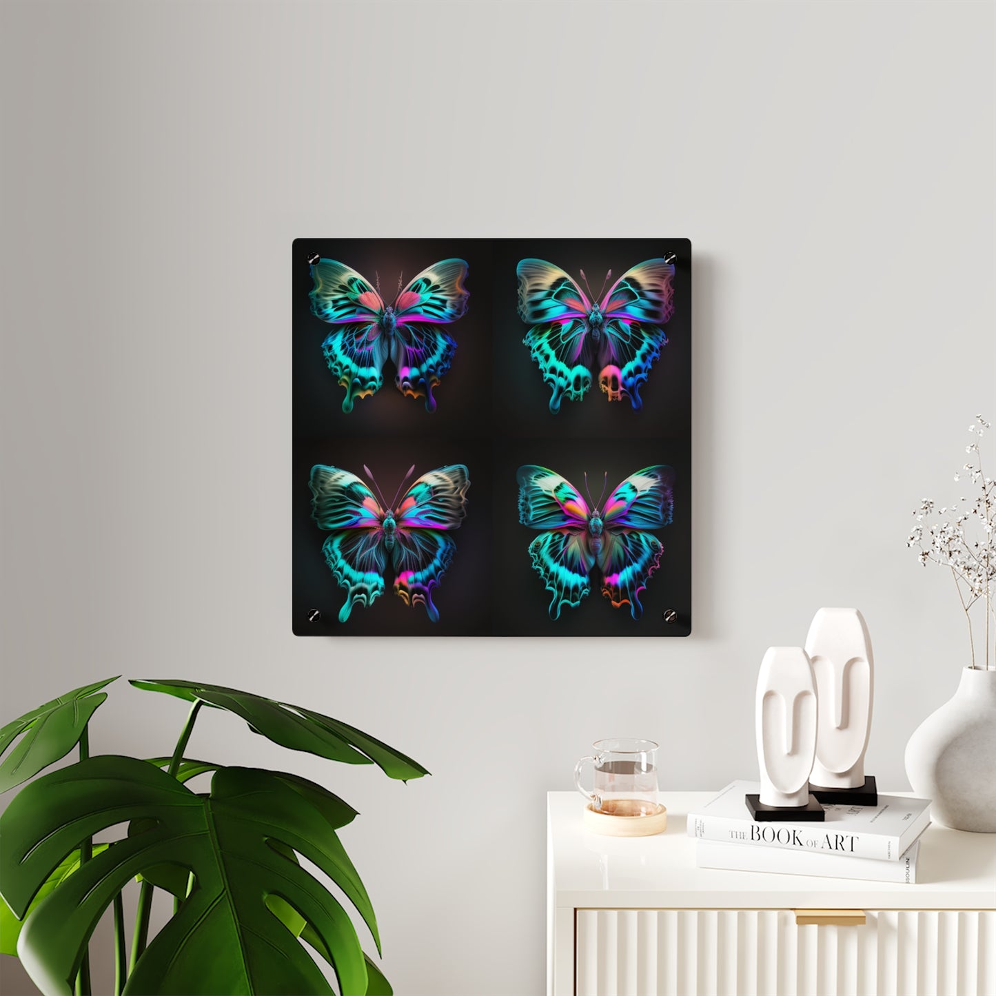 Acrylic Wall Art Panels Neon Butterfly Fusion 5