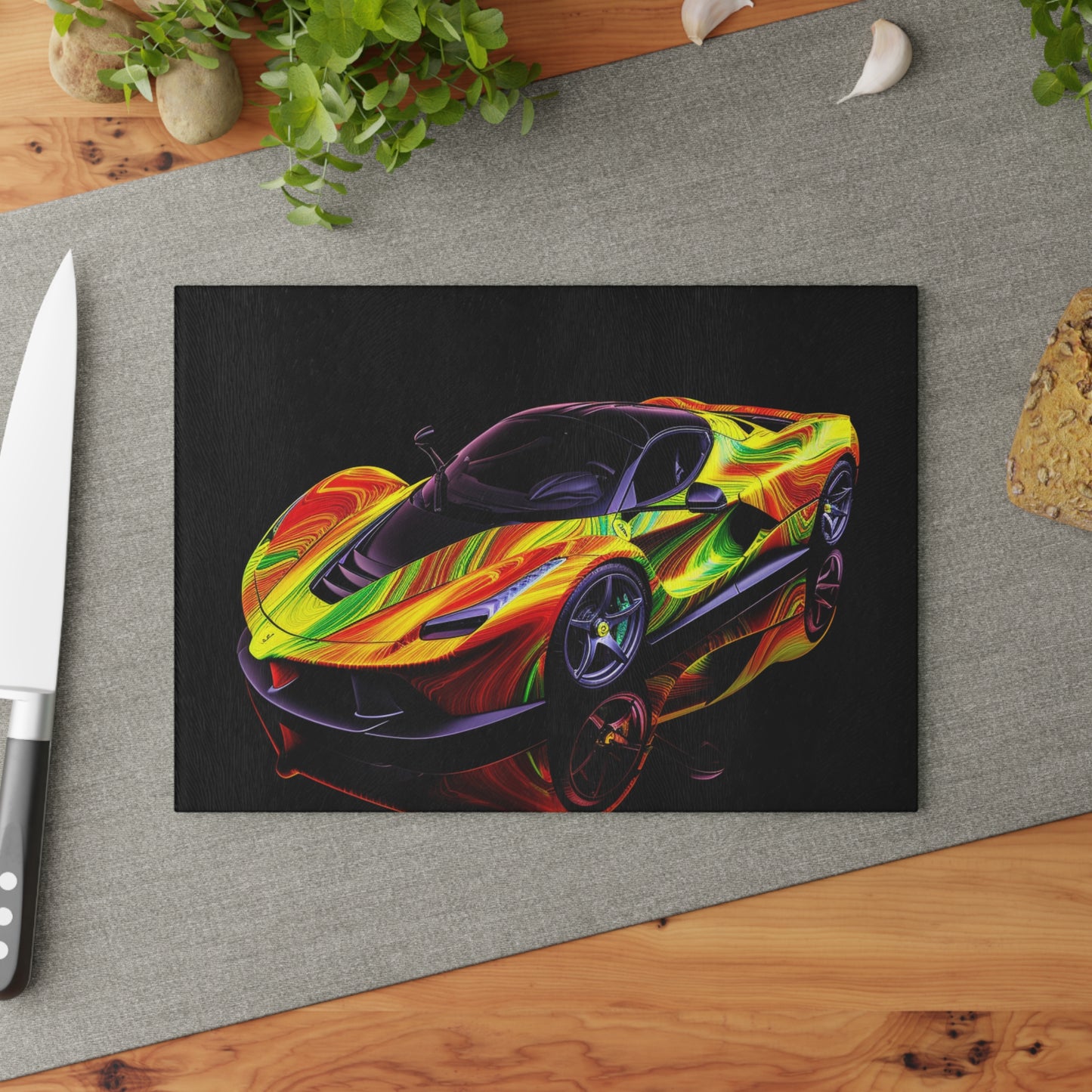 Glass Cutting Board Ferrari Neon 4