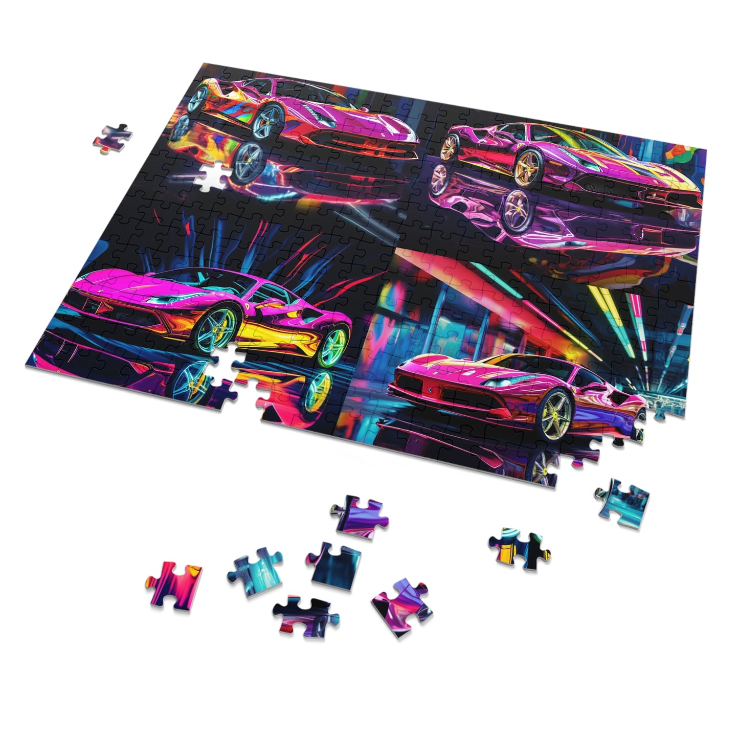 Jigsaw Puzzle (30, 110, 252, 500,1000-Piece) Pink Macro Ferrari 5