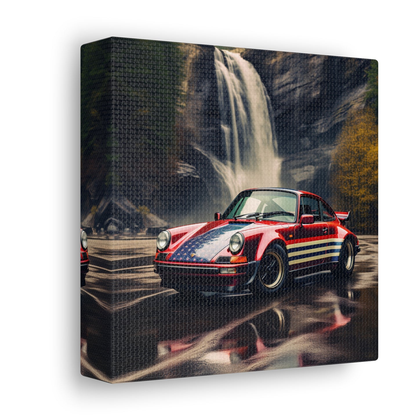 Canvas Gallery Wraps American Flag Porsche Abstract 1