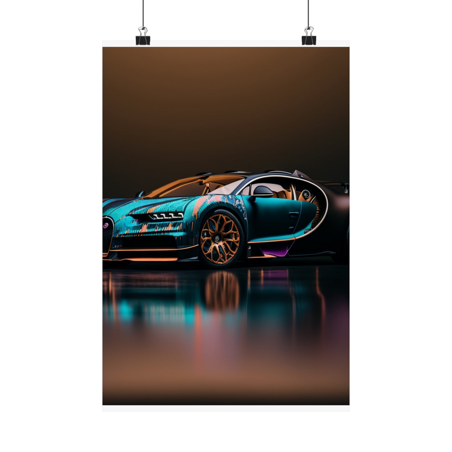 Premium Matte Vertical Posters Bugatti Blue 2