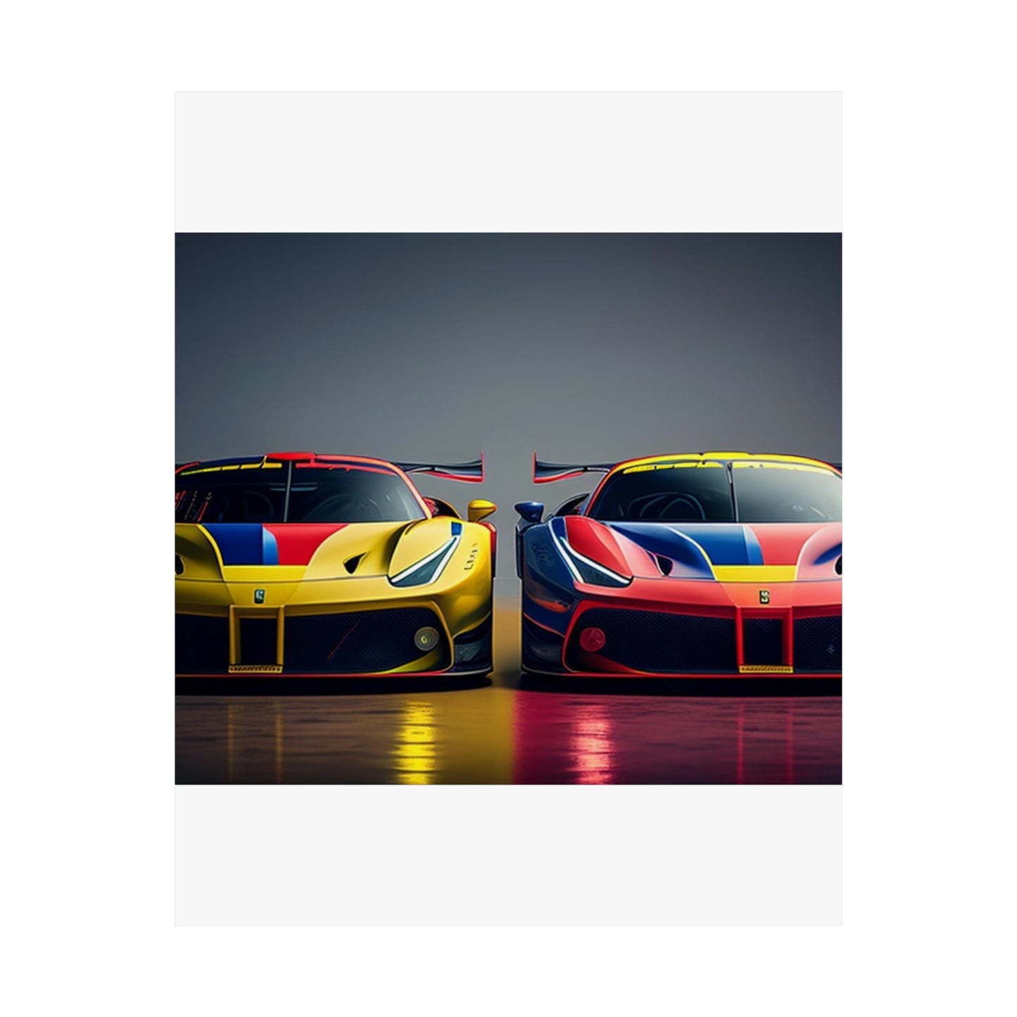 Premium Matte Vertical Posters Ferrari Red Blue 1