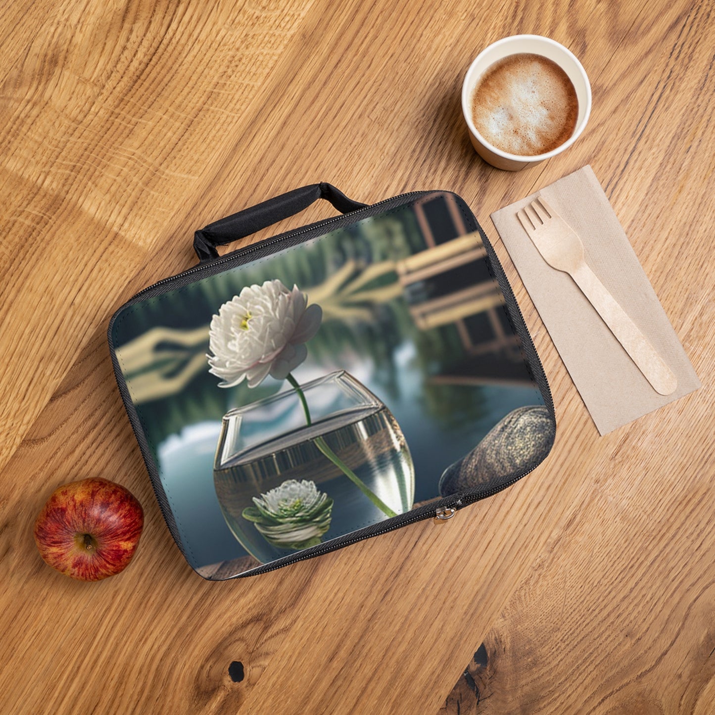 Lunch Bag White Peony glass vase 2
