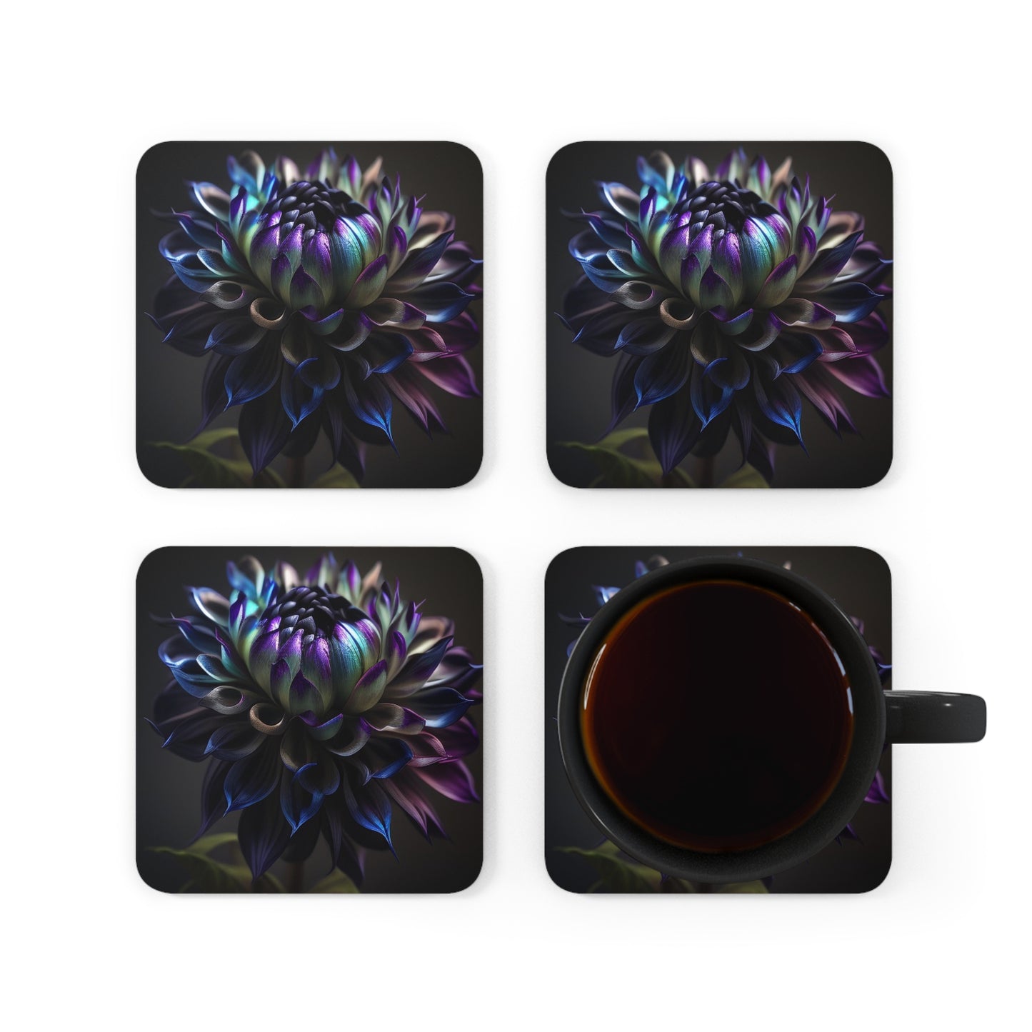 Corkwood Coaster Set Dahlia Purple 4