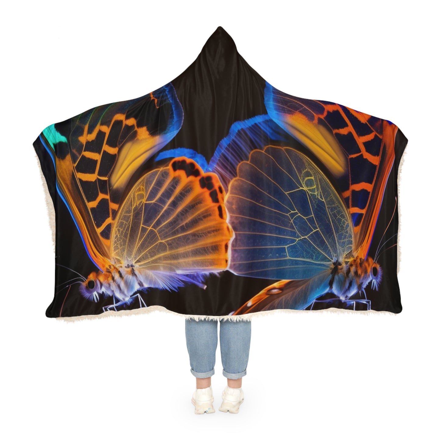Snuggle Hooded Blanket Neon Glo Butterfly 2