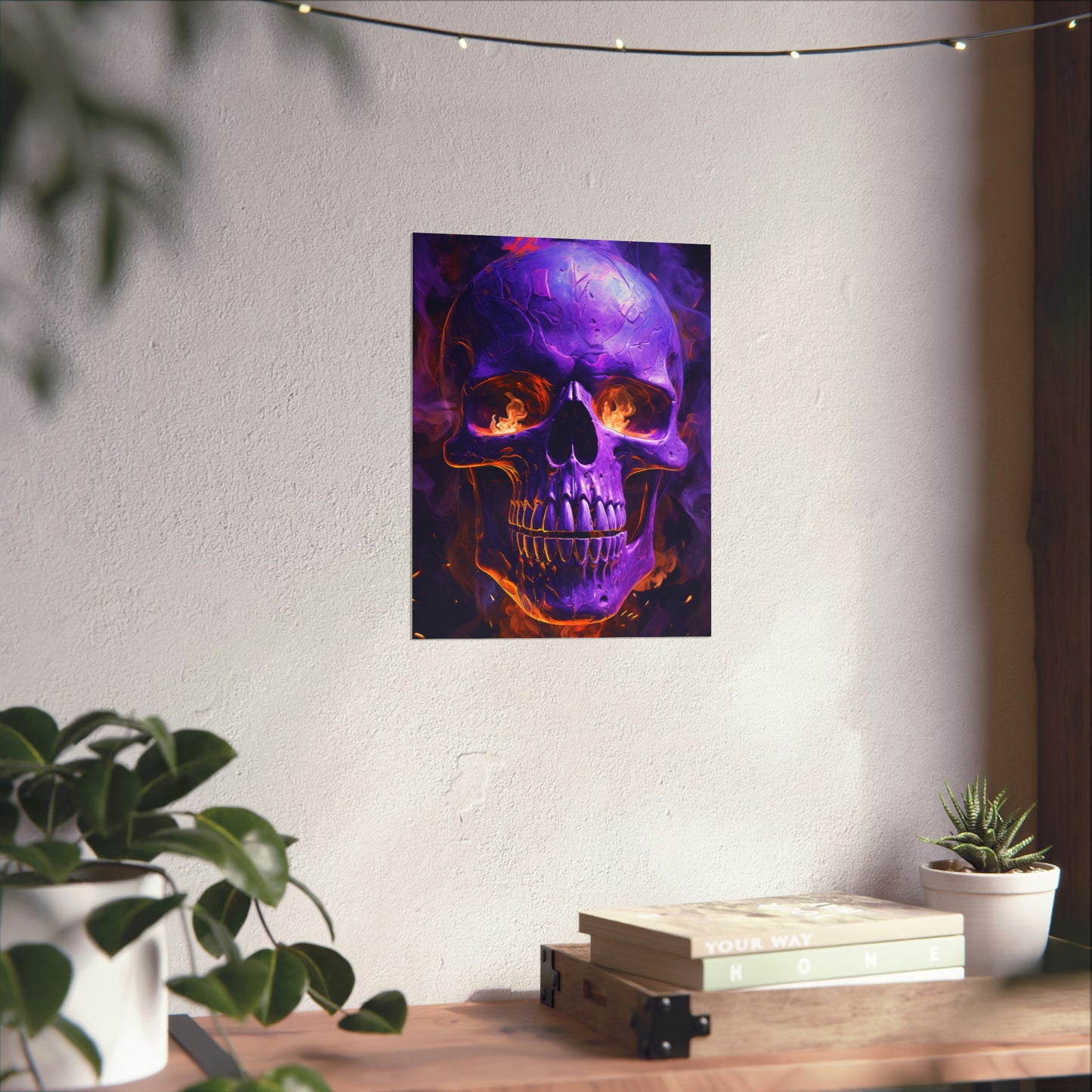 Premium Matte Vertical Posters Skull Flames 1