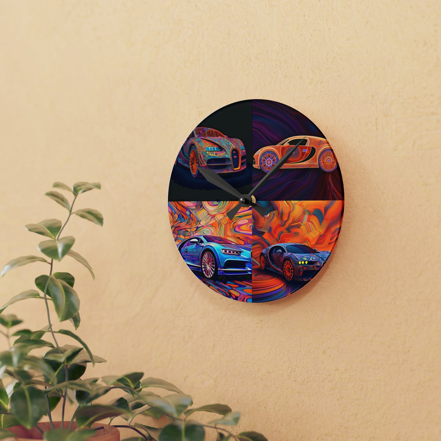 Acrylic Wall Clock Bugatti Abstract Concept 5