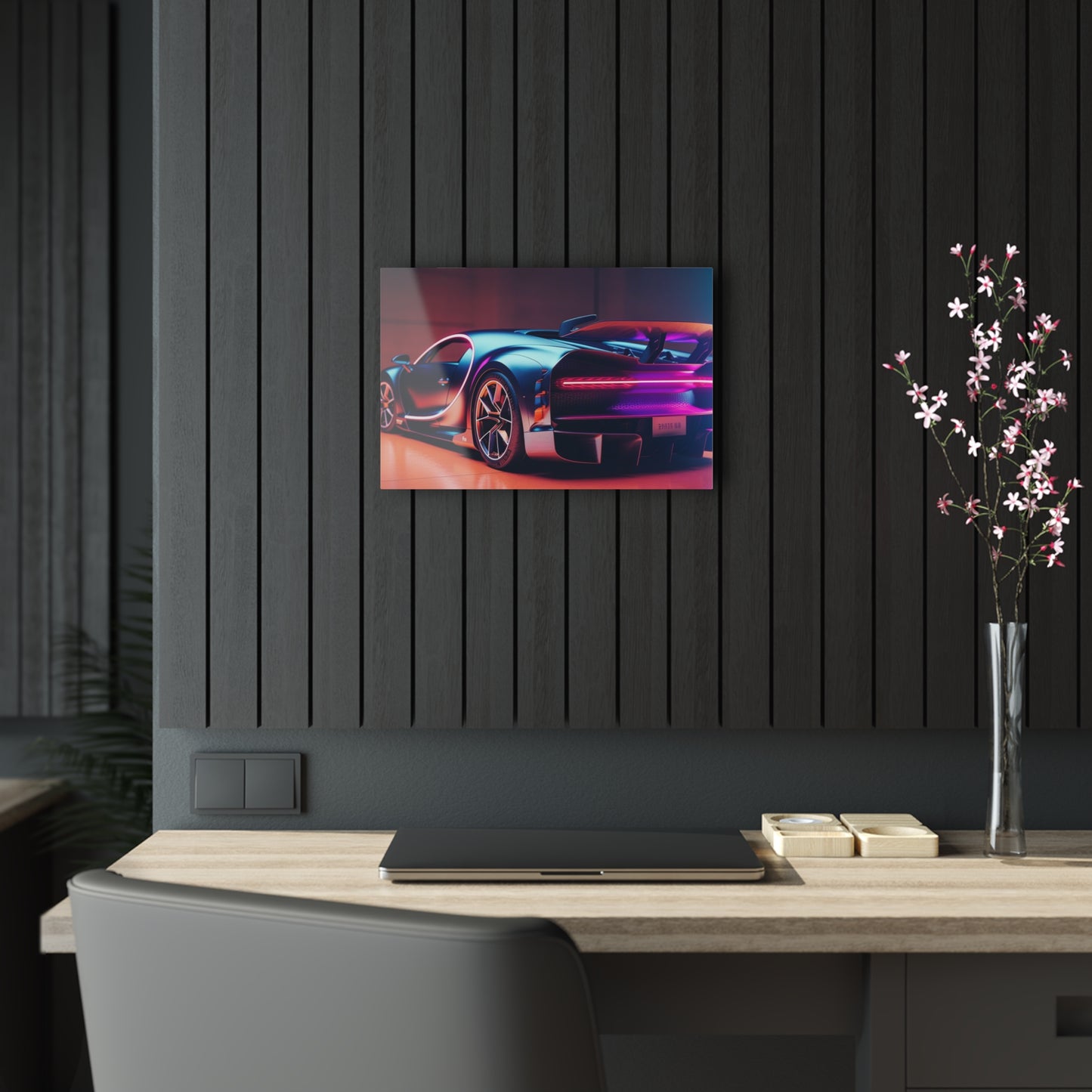 Acrylic Prints Hyper Bugatti Neon Chiron 2