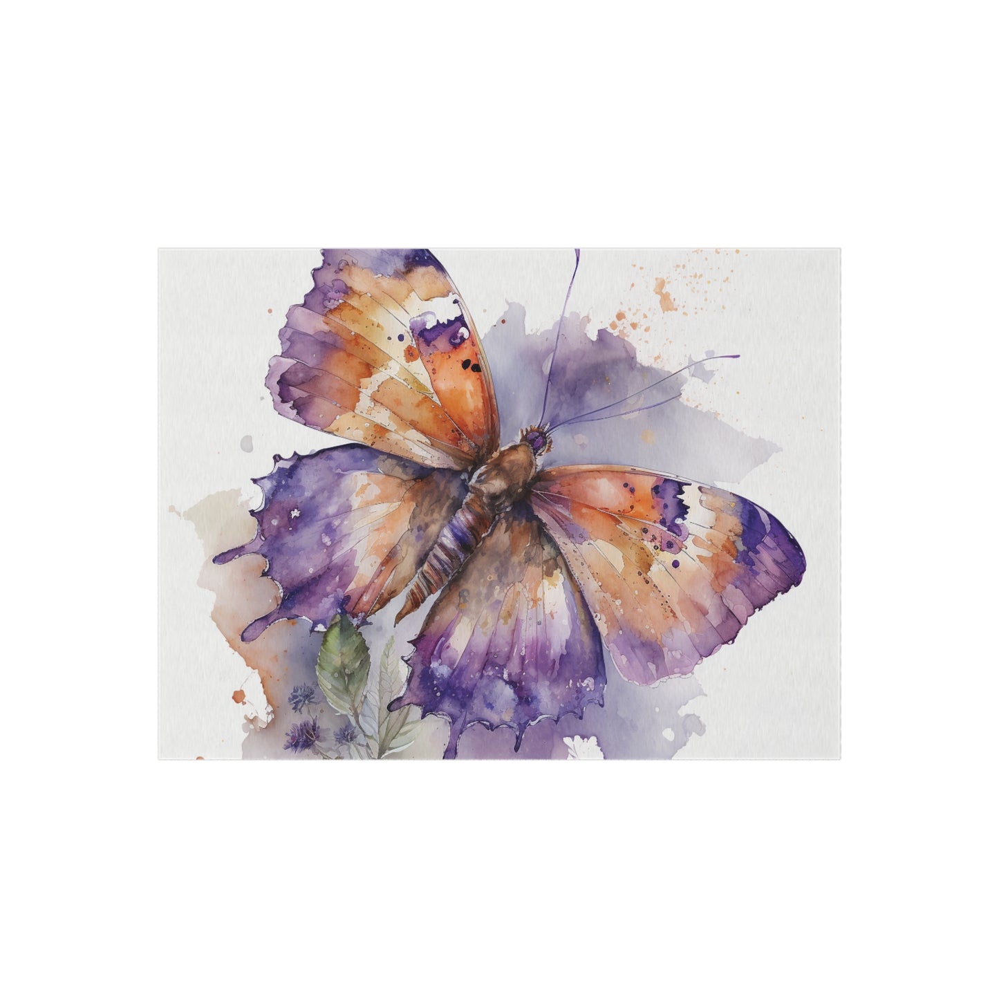 Outdoor Rug  MerlinRose Watercolor Butterfly 1