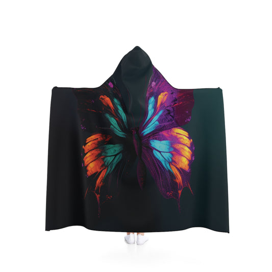 Hooded Blanket Hyper Colorful Butterfly Purple 2