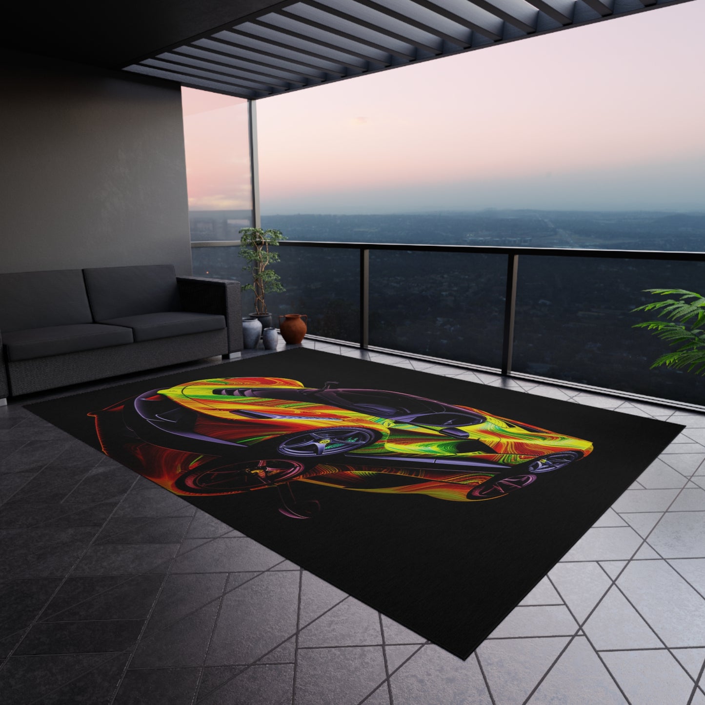 Outdoor Rug  Ferrari Neon 4