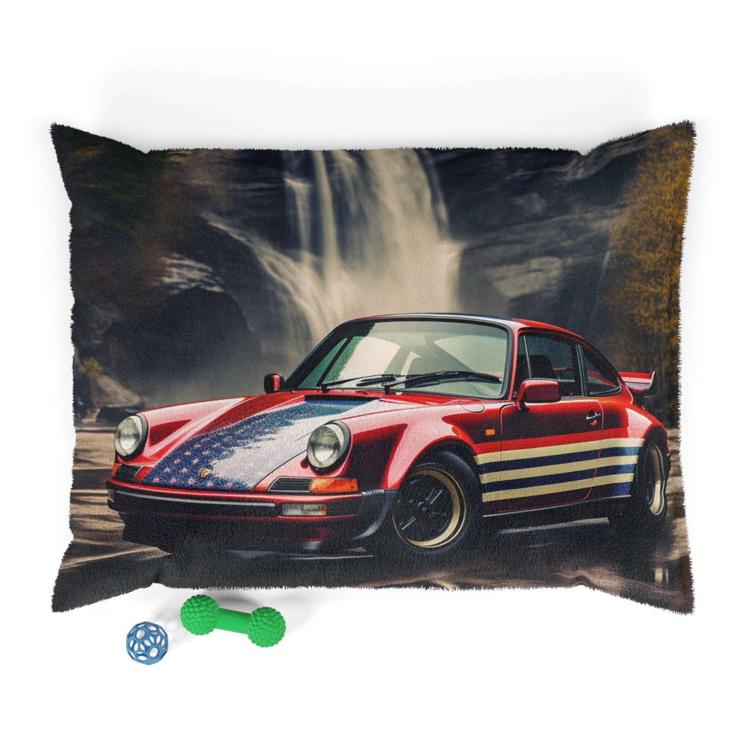 Pet Bed American Flag Porsche Abstract 1