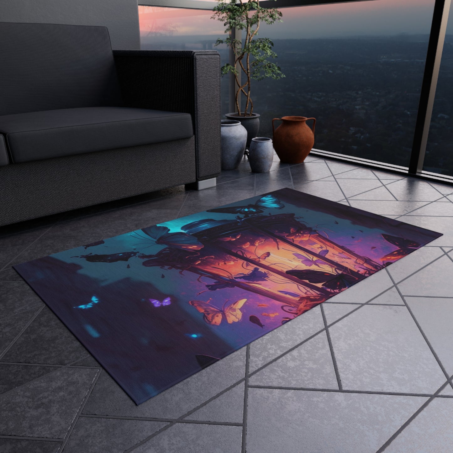 Outdoor Rug  Street Light Butterfly 3