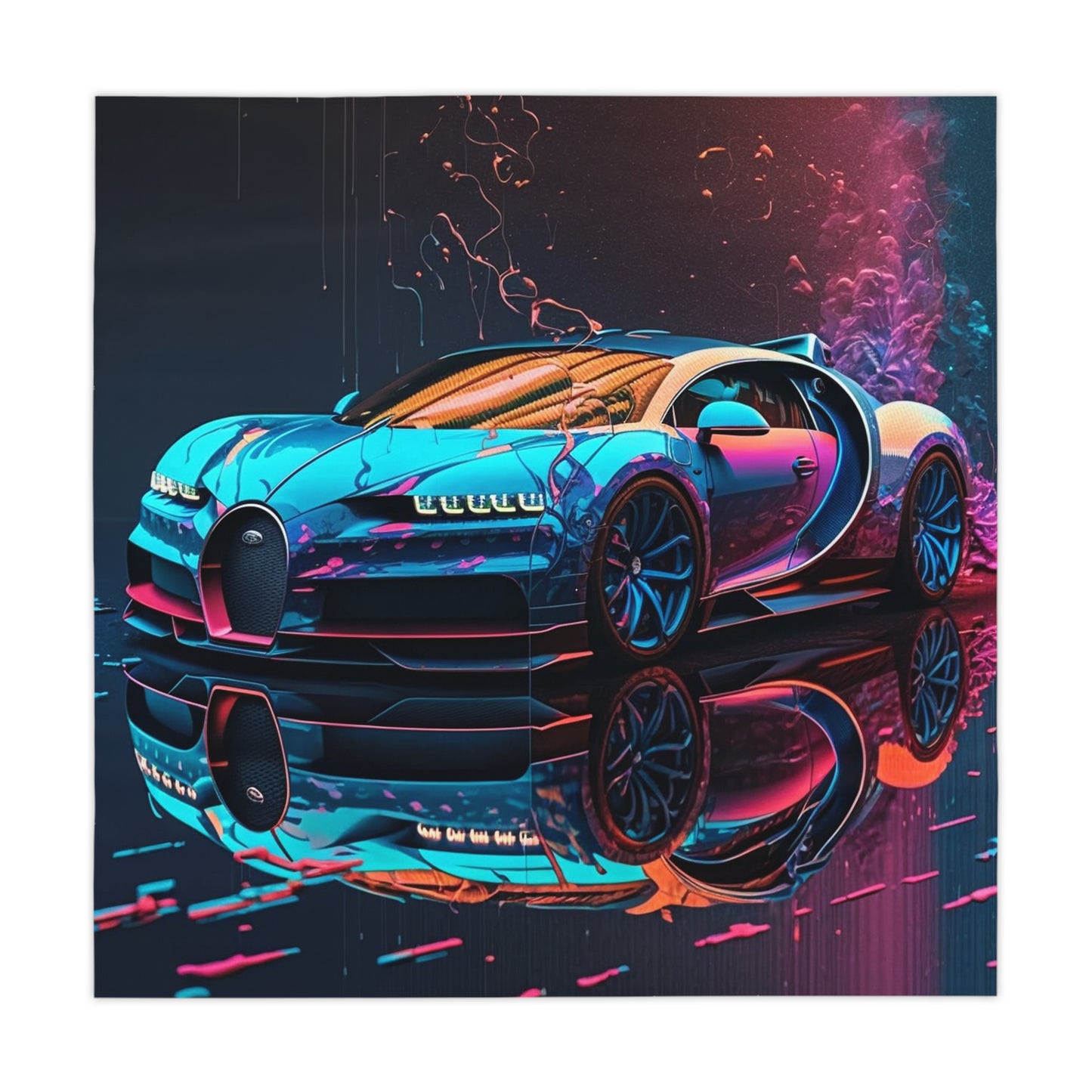 Tablecloth Bugatti Neon Chiron 4