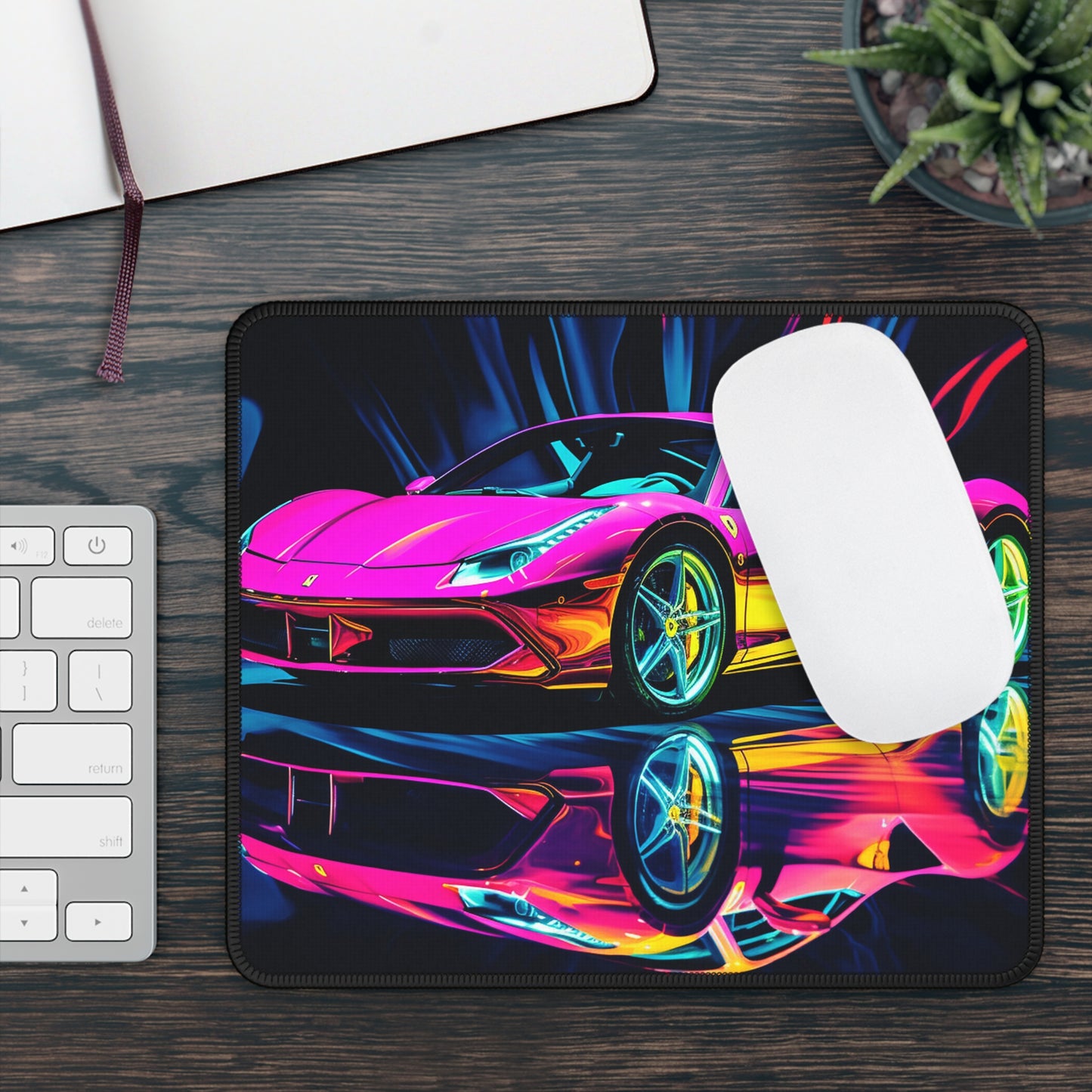 Gaming Mouse Pad  Pink Macro Ferrari 3