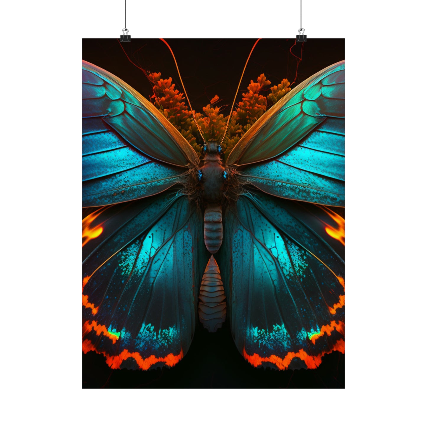 Premium Matte Vertical Posters Neon Butterfly Flair 3