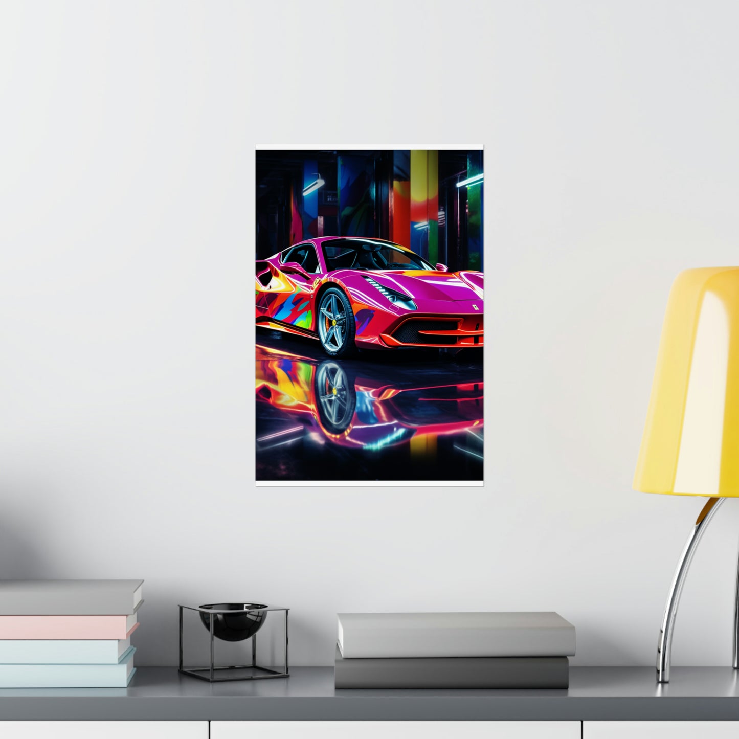 Premium Matte Vertical Posters Pink Macro Ferrari 1