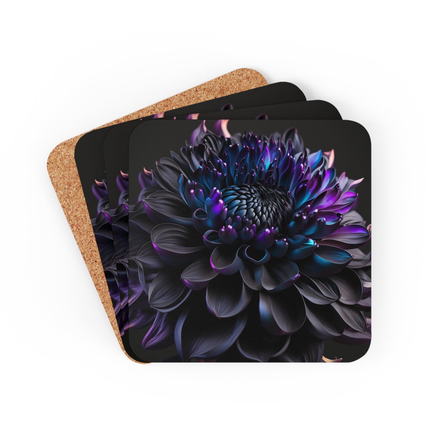 Corkwood Coaster Set Dahlia Purple 2
