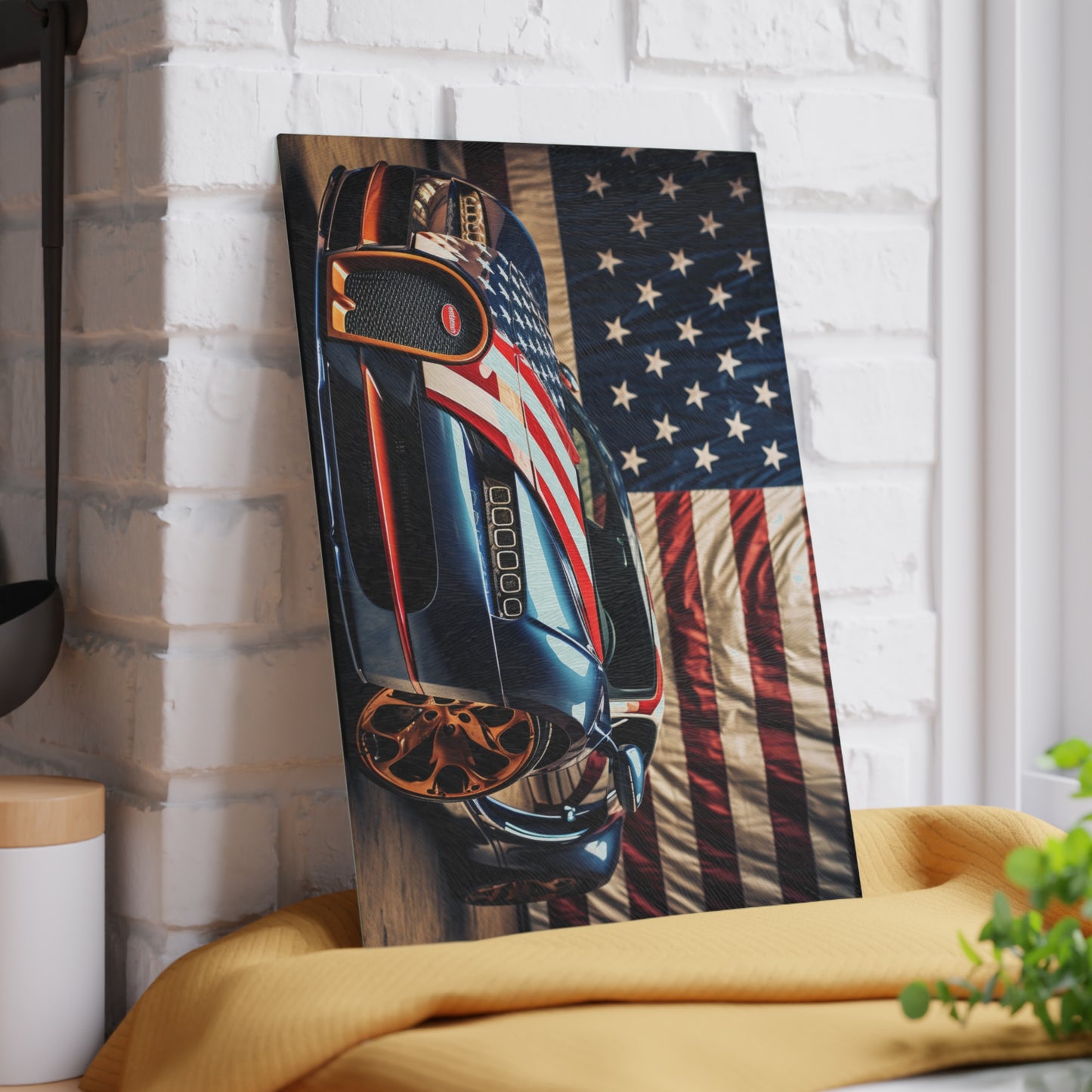 Glass Cutting Board Bugatti Flag American 4