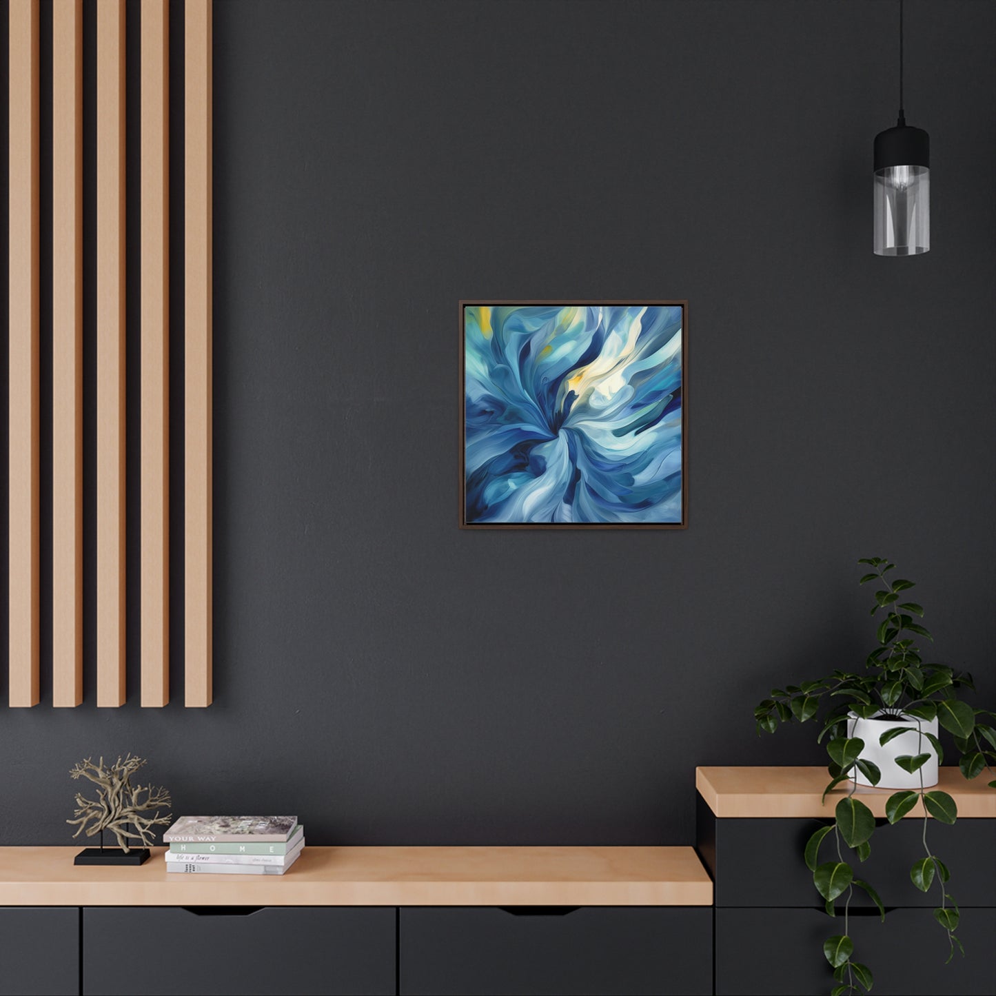Gallery Canvas Wraps, Square Frame Blue Tluip Abstract 4