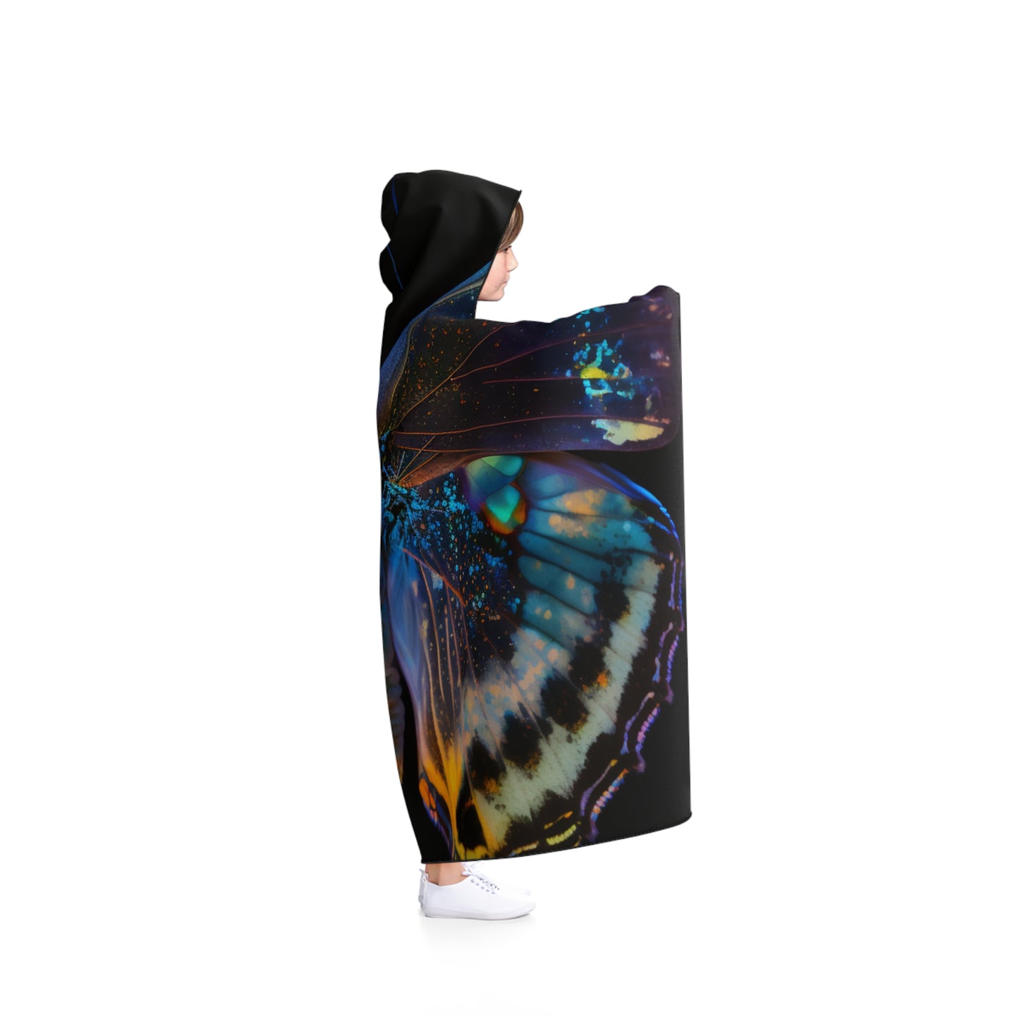 Hooded Blanket Neon Butterfly Flair 4