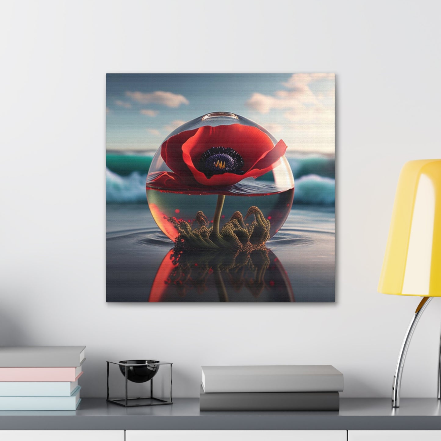 Canvas Gallery Wraps Red Anemone in a Vase 4