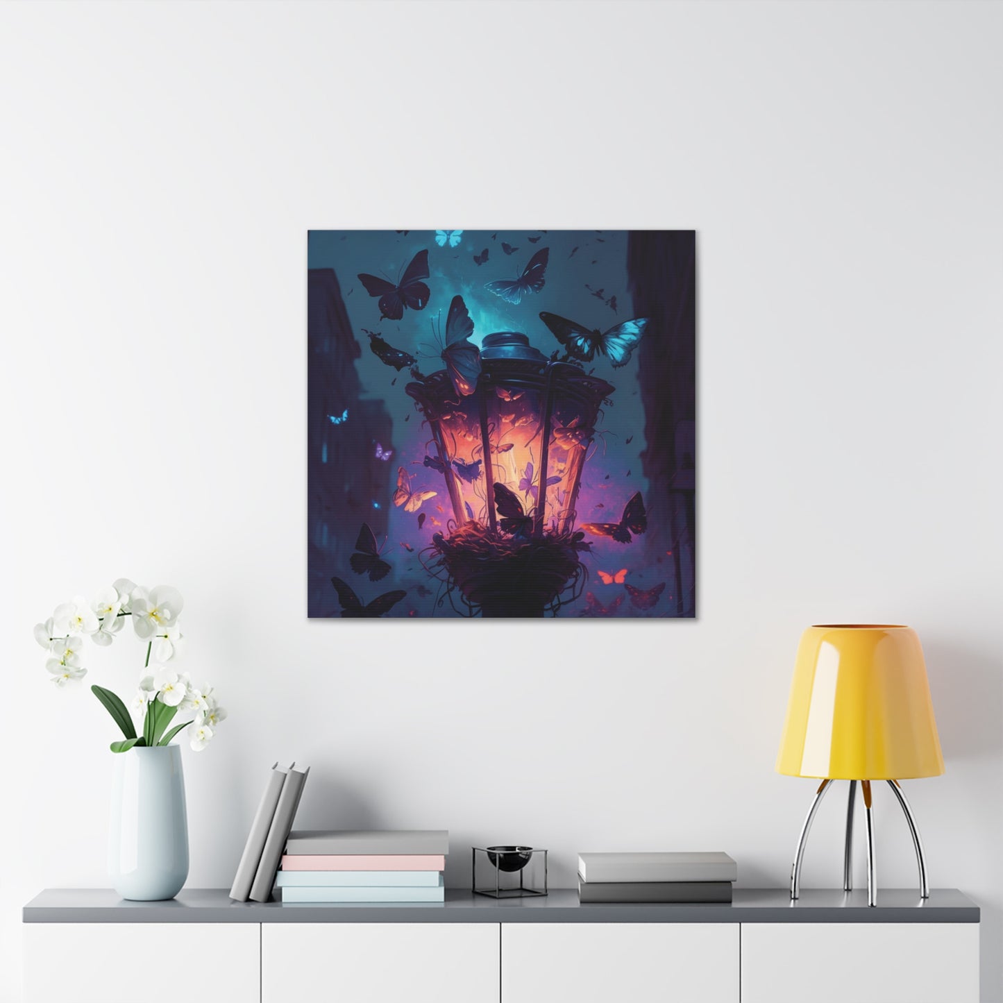 Canvas Gallery Wraps Street Light Butterfly 3